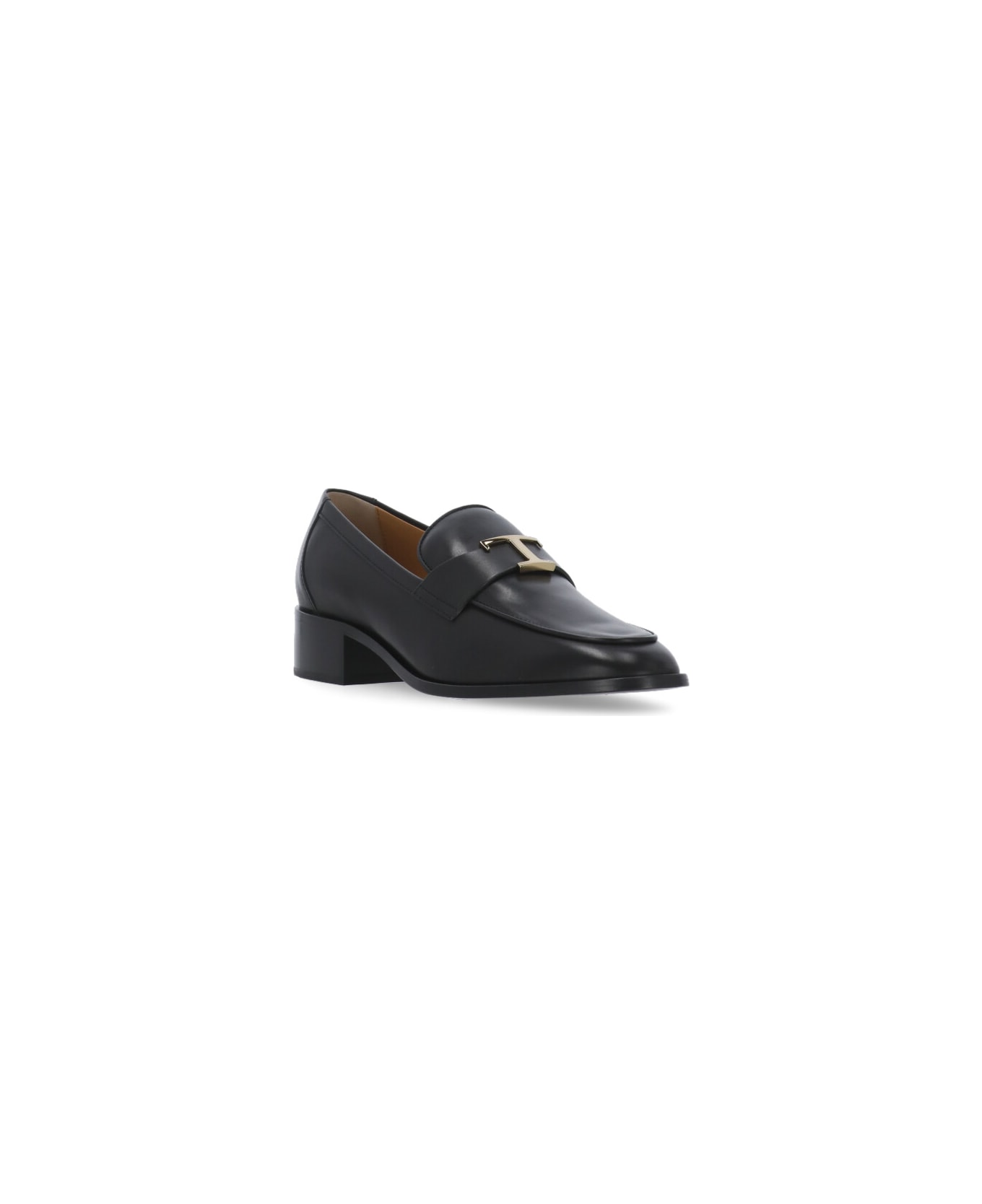 Tod's Leather Loafers With Heel - Black