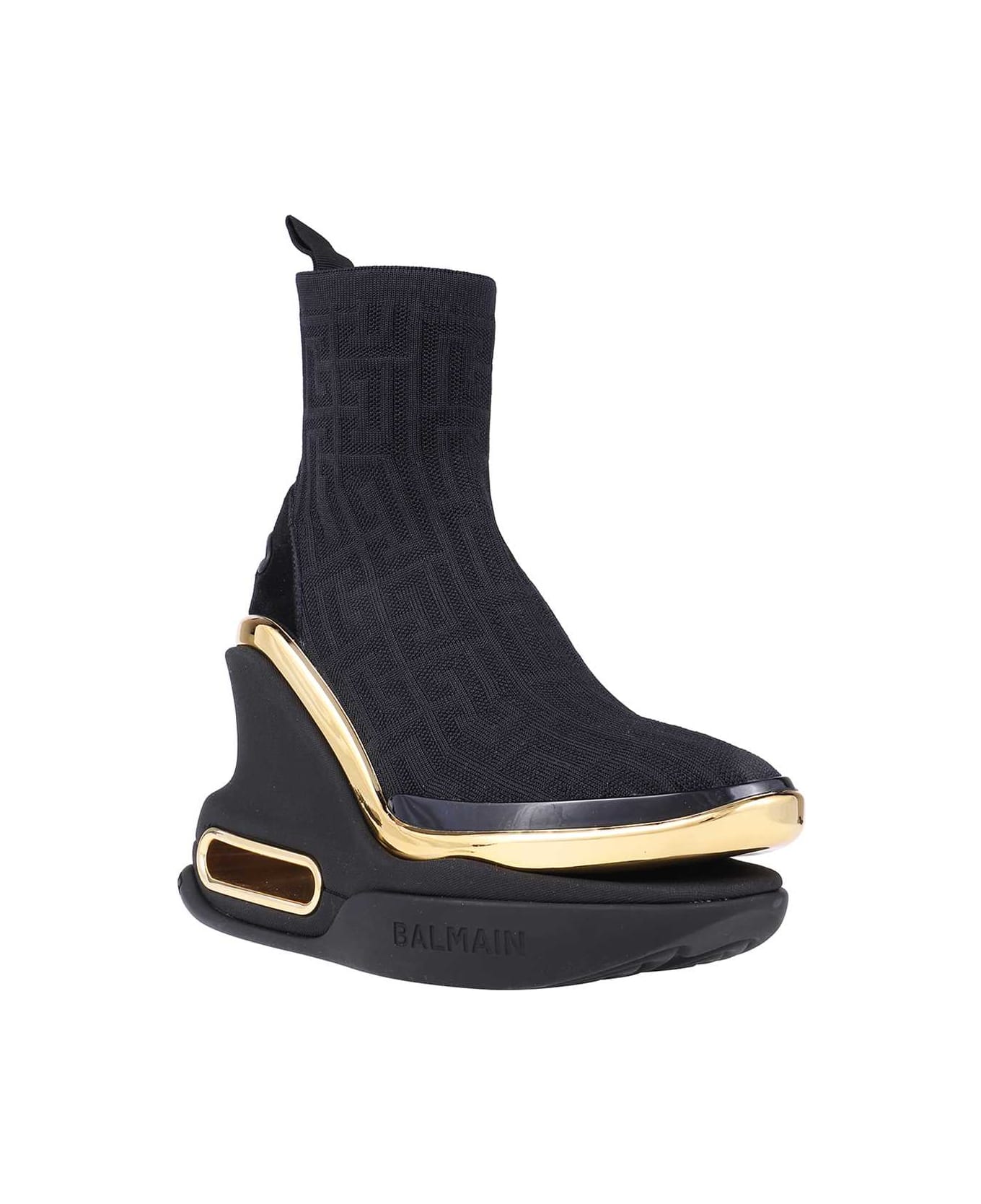 Balmain High-top Fabric Sneakers - black