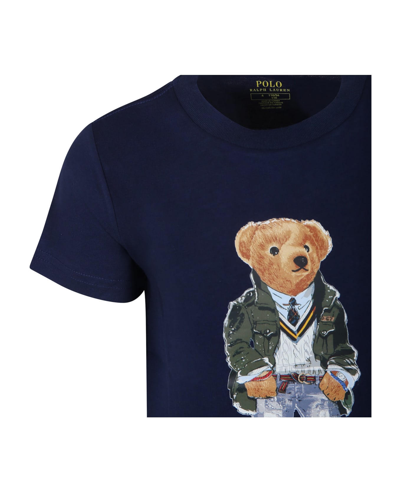 Polo Ralph Lauren Blue T-shirt For Boy With Polo Bear - Blu Navy