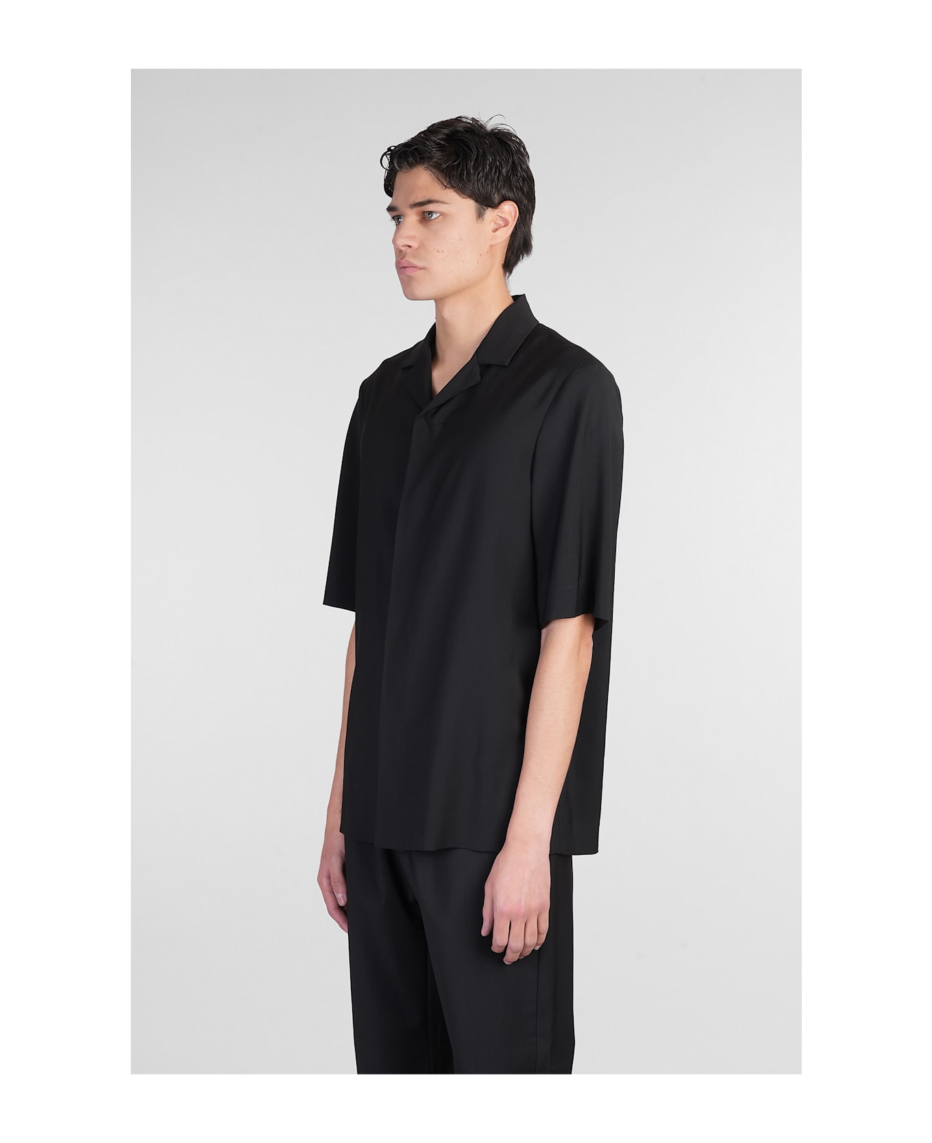 Barena Atila Shirt In Black Wool - black