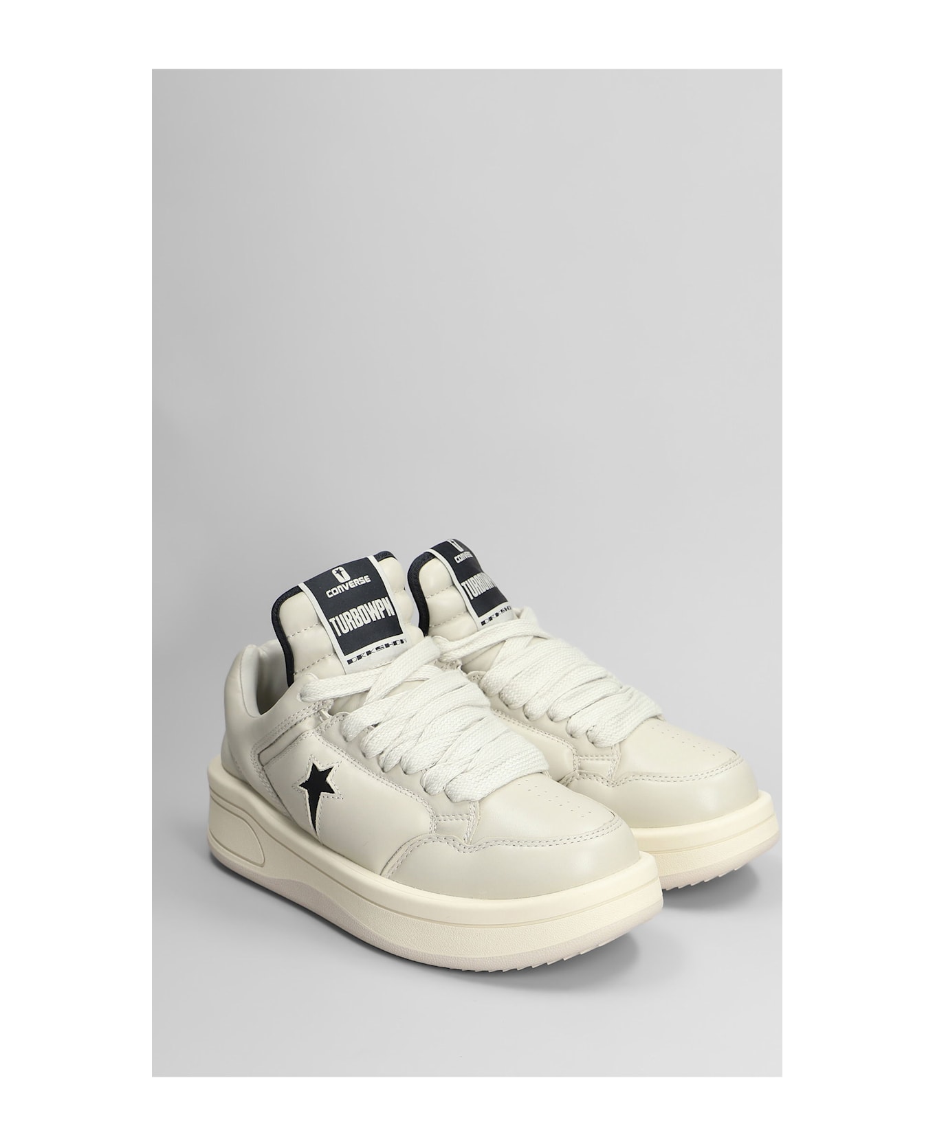 DRKSHDW Turbowpn Ox Sneakers In Grey Leather - grey