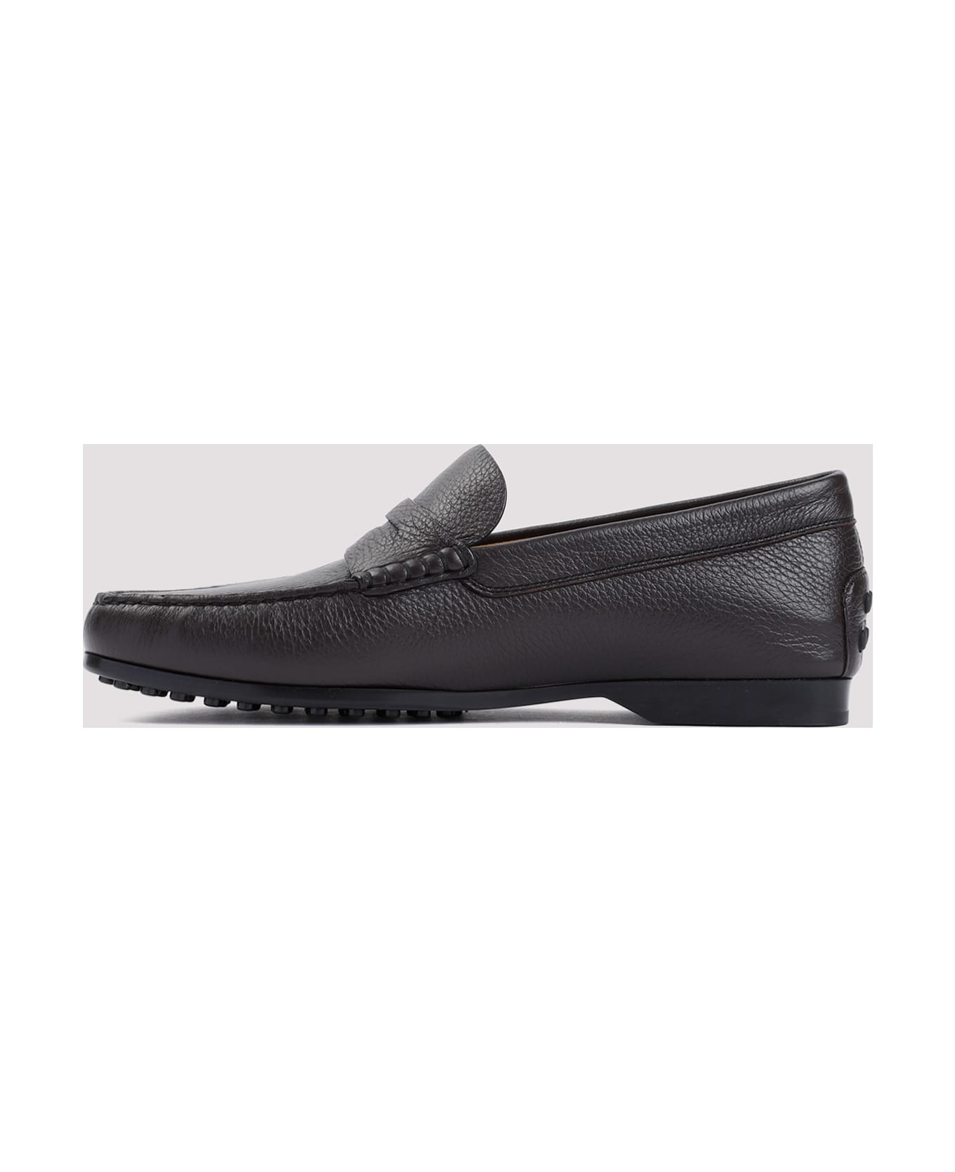 Tod's Dark Brown Deerskin Loafer - Testa Moro