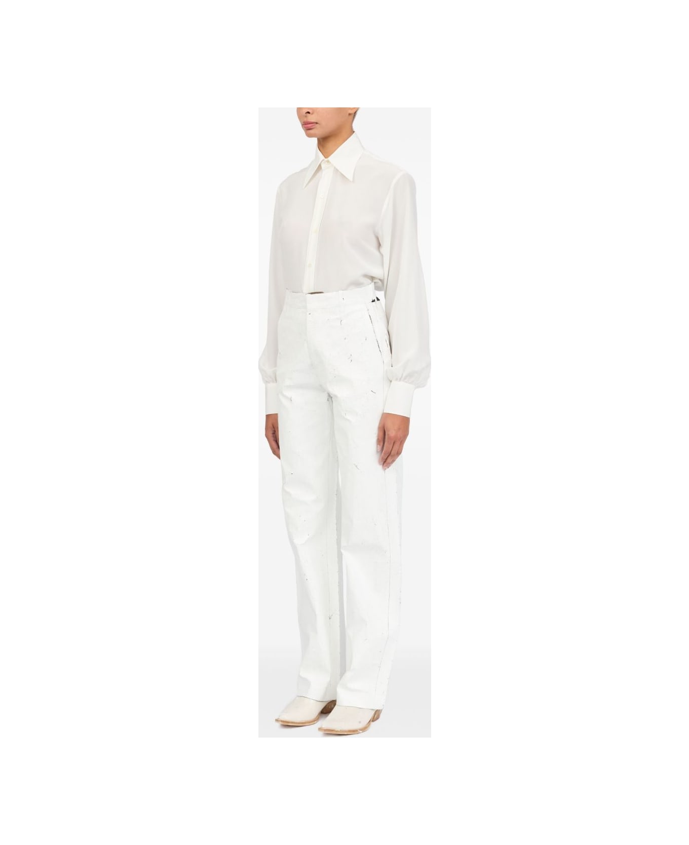 MM6 Maison Margiela Wax Trousers - White