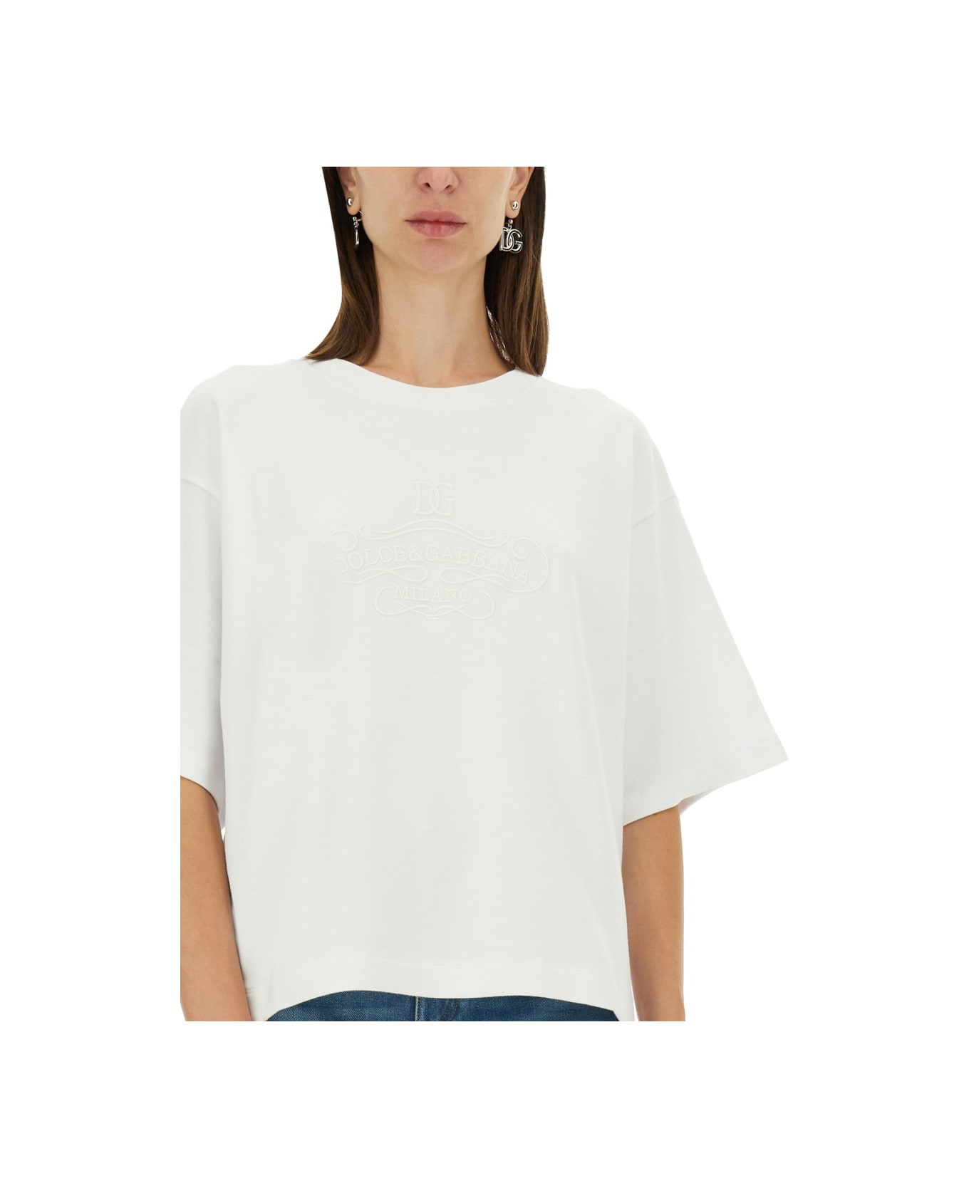 Dolce 
Gabbana T-shirt With Lettering Logo - WHITE