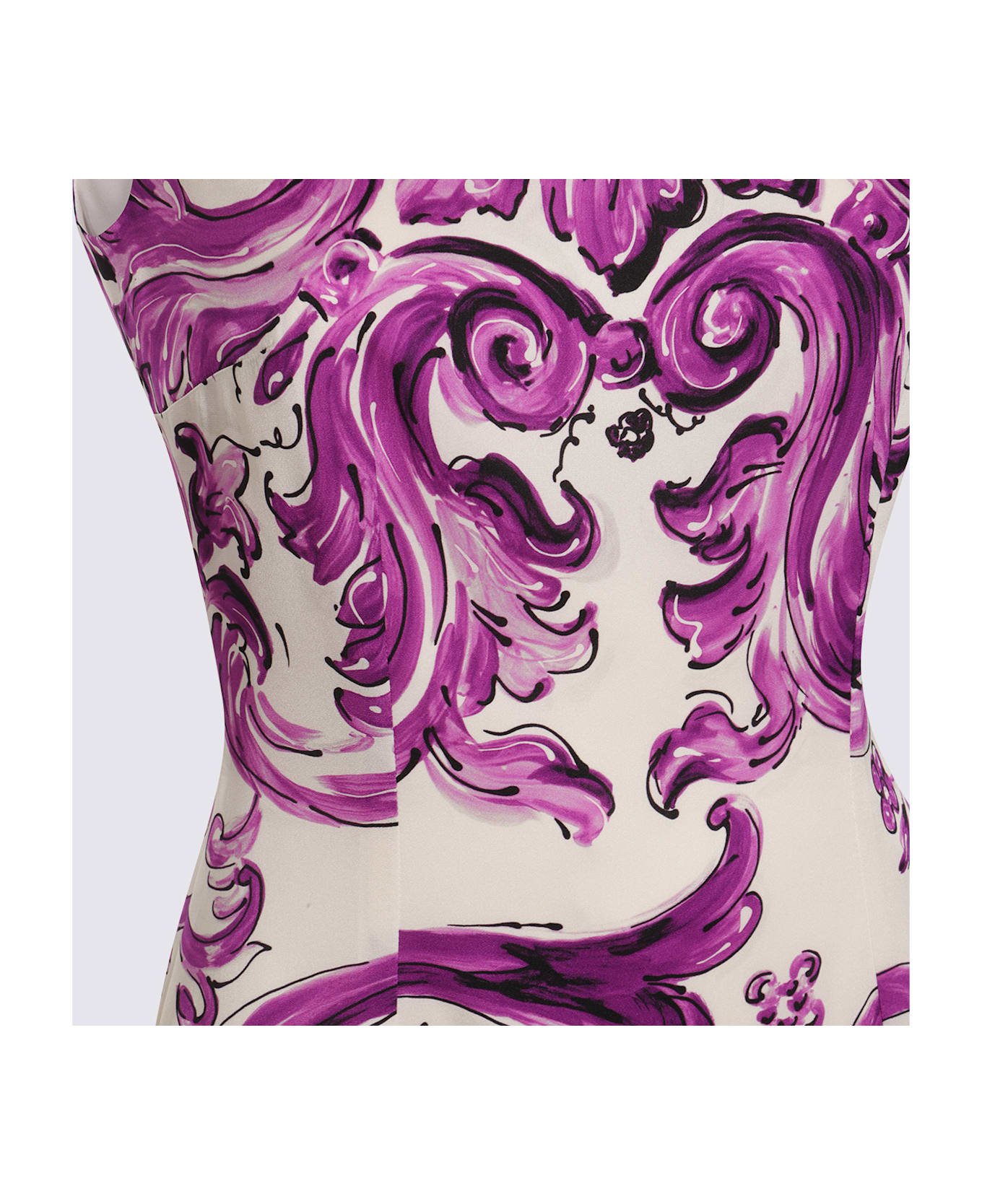 Dolce 
Gabbana Violet Midi Dress - MIX MAIOLICA