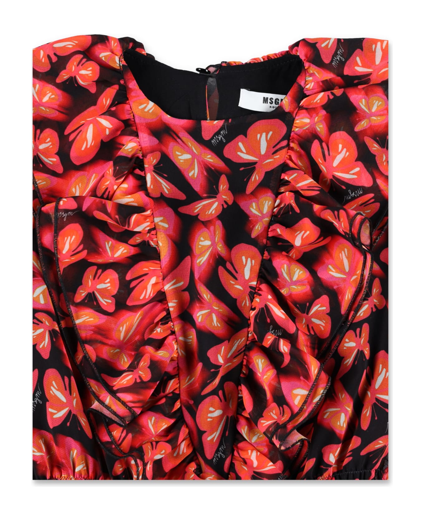 MSGM Dress Butterfly - FUCSIA