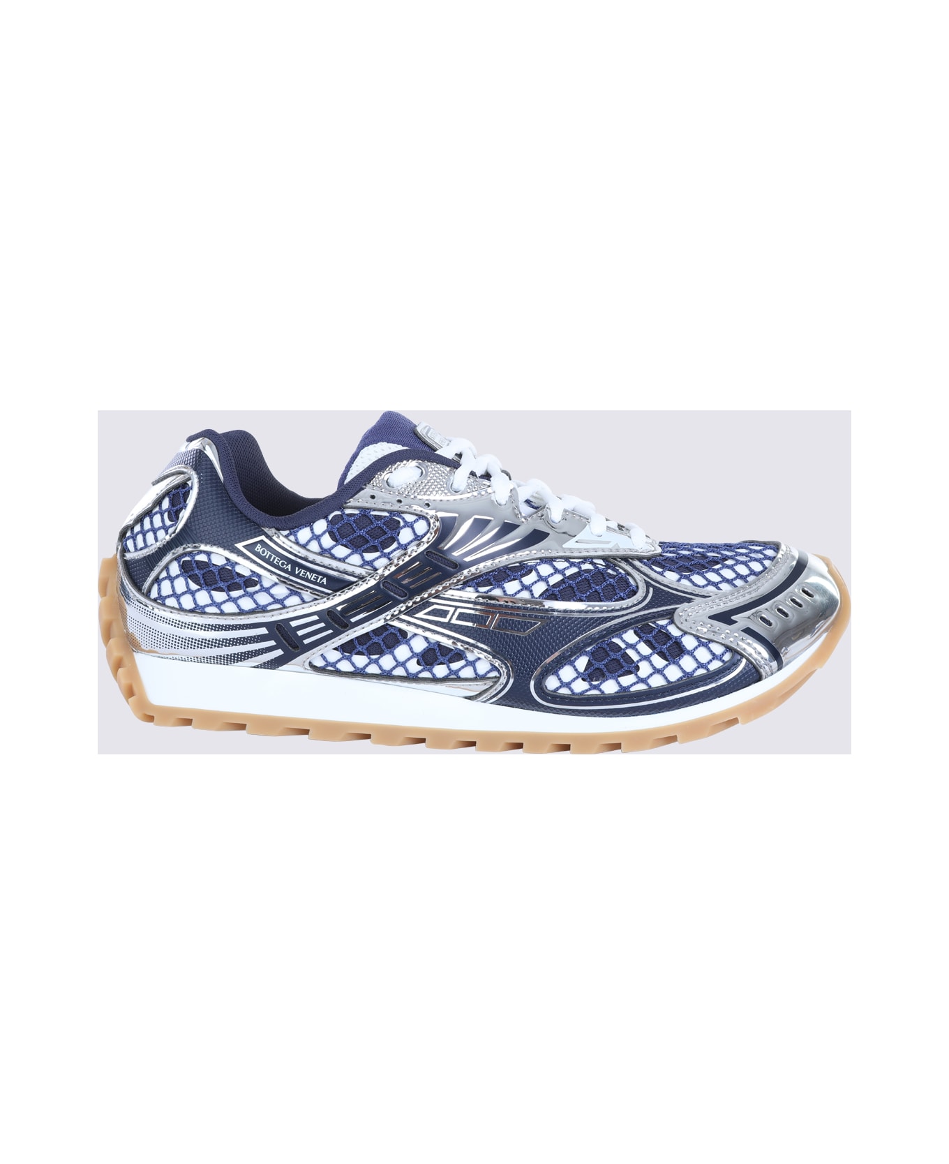 Bottega Veneta Blue And Silver Orbit Sneakers - BLUE