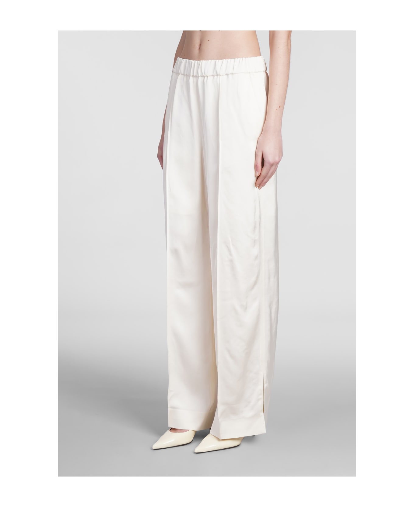 Jil Sander Track Inspired Relaxed Pant Double With Drawstring - Eggshell