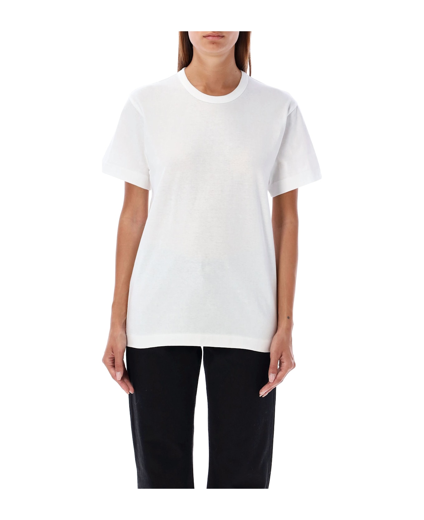 Comme des Garçons Play Back Black Heart Patch Tee - WHITE