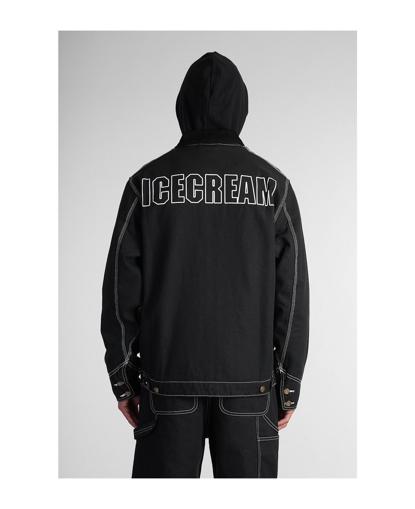 Icecream Casual Jacket In Black Cotton - black