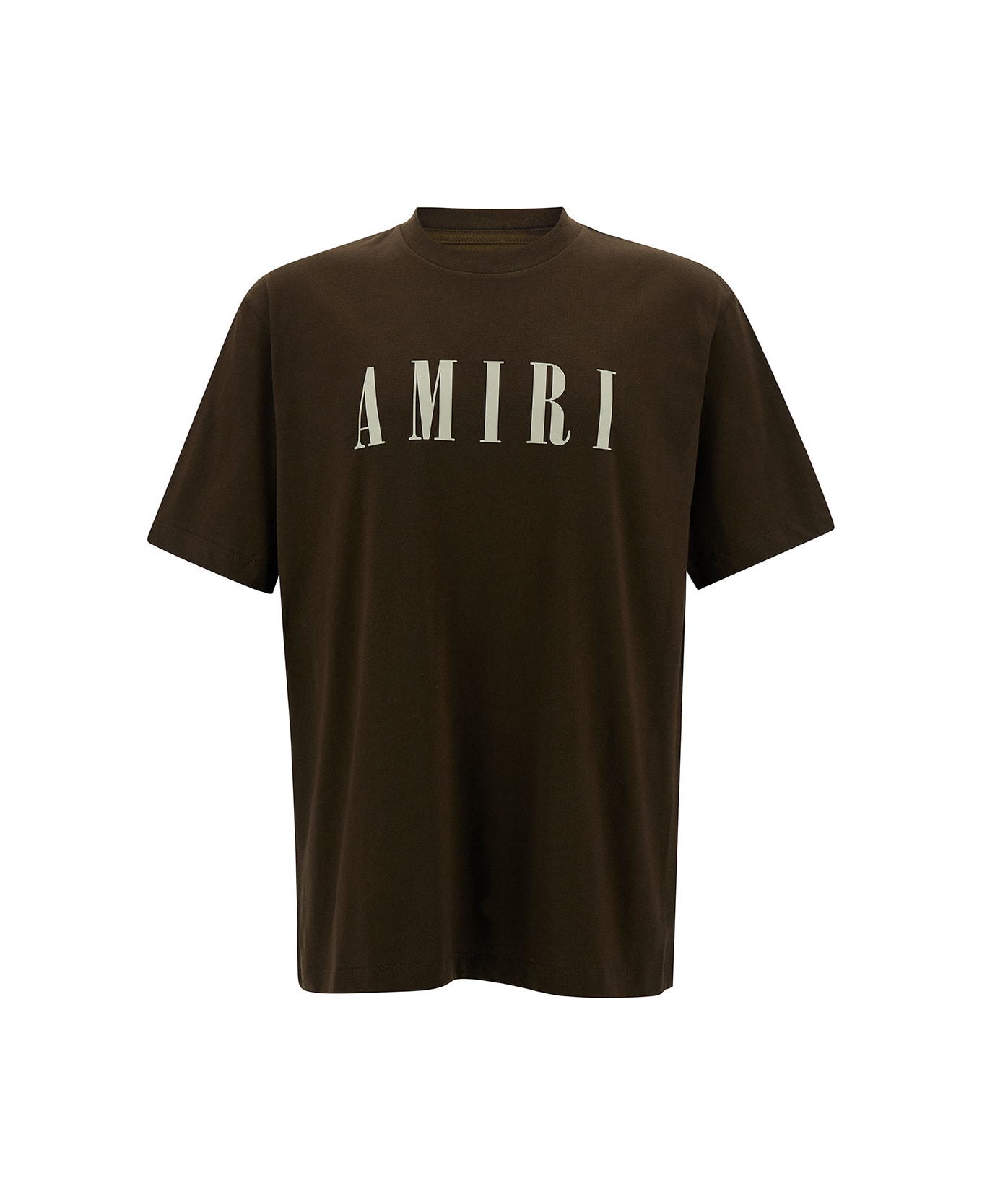 AMIRI Brown T-shirt With Contrasting Logo Print In Cotton Man - Brown