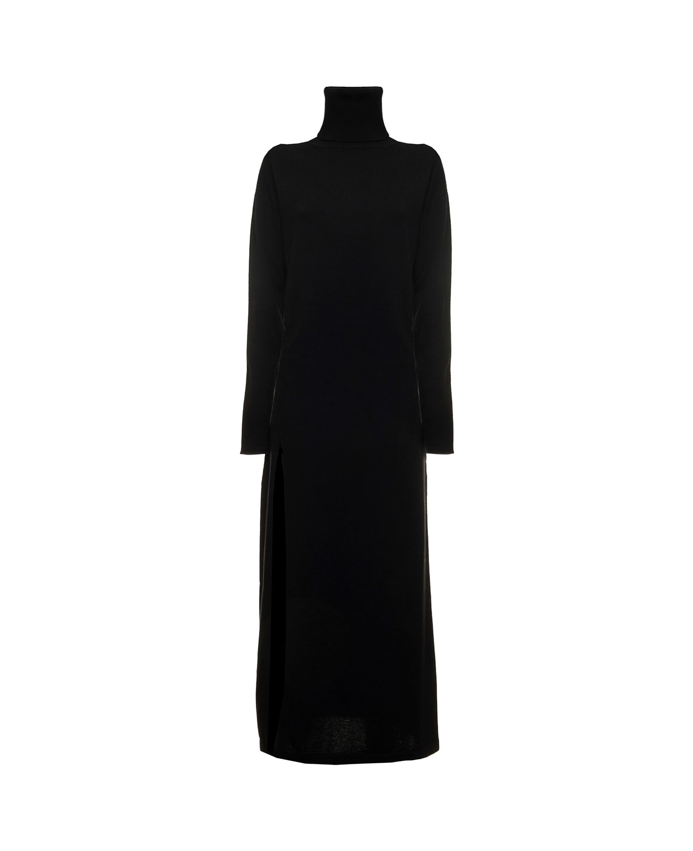 Saint Laurent Cashmere High Neck Dress - Black ワンピース＆ドレス
