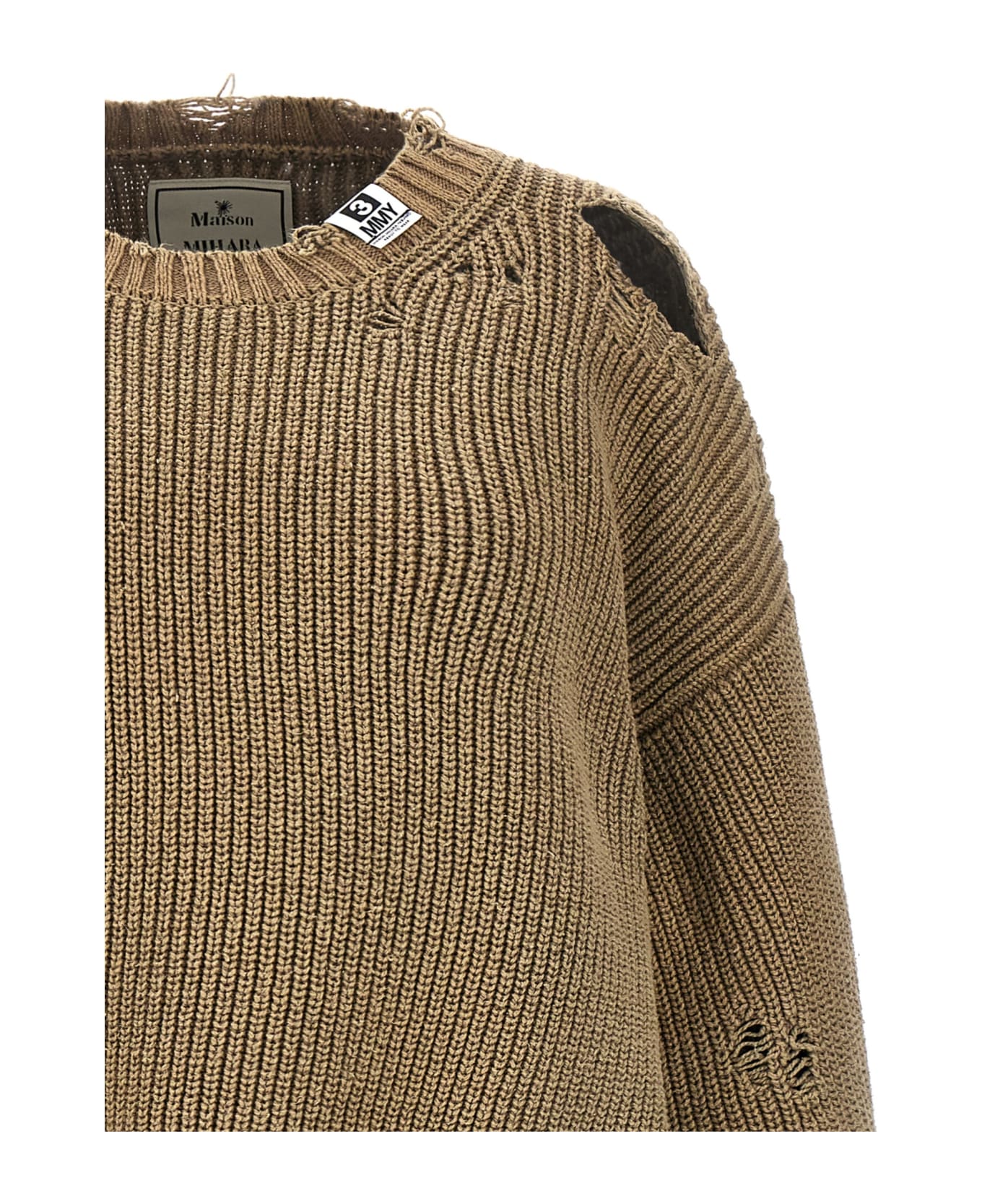 Mihara Yasuhiro Destroyed Sweater - Green ニットウェア