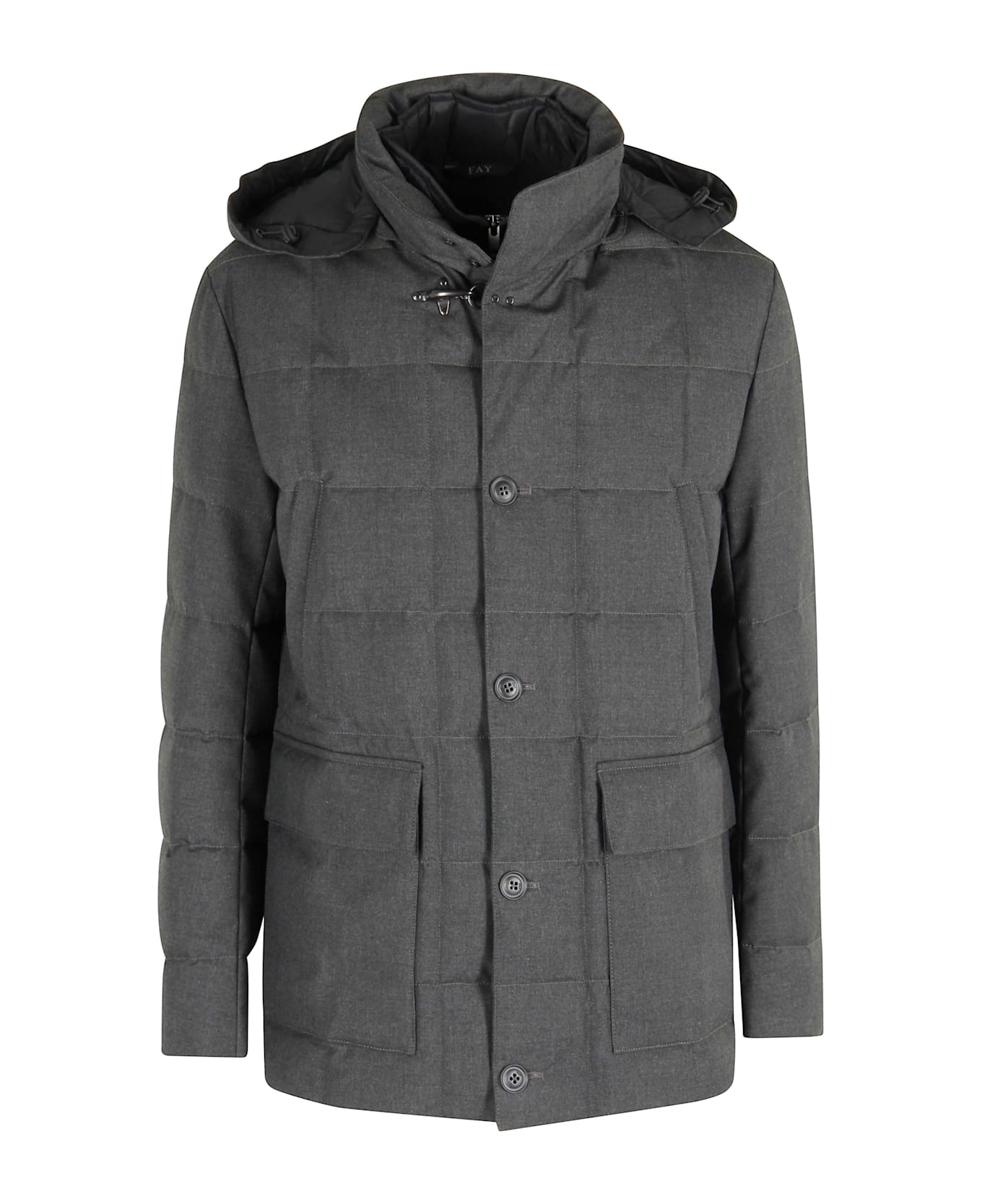 Fay New Piumino Capp Staccabile - Nicotina Scuro