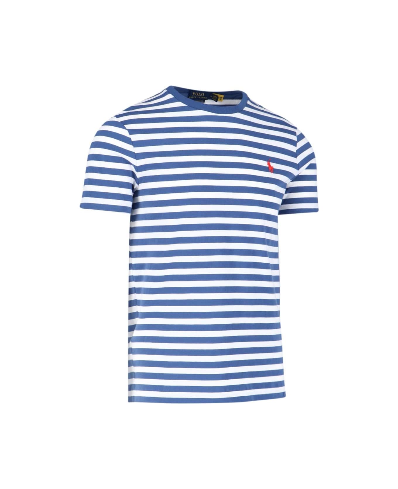 Ralph Lauren Logo Striped T-shirt - Old Royal White シャツ