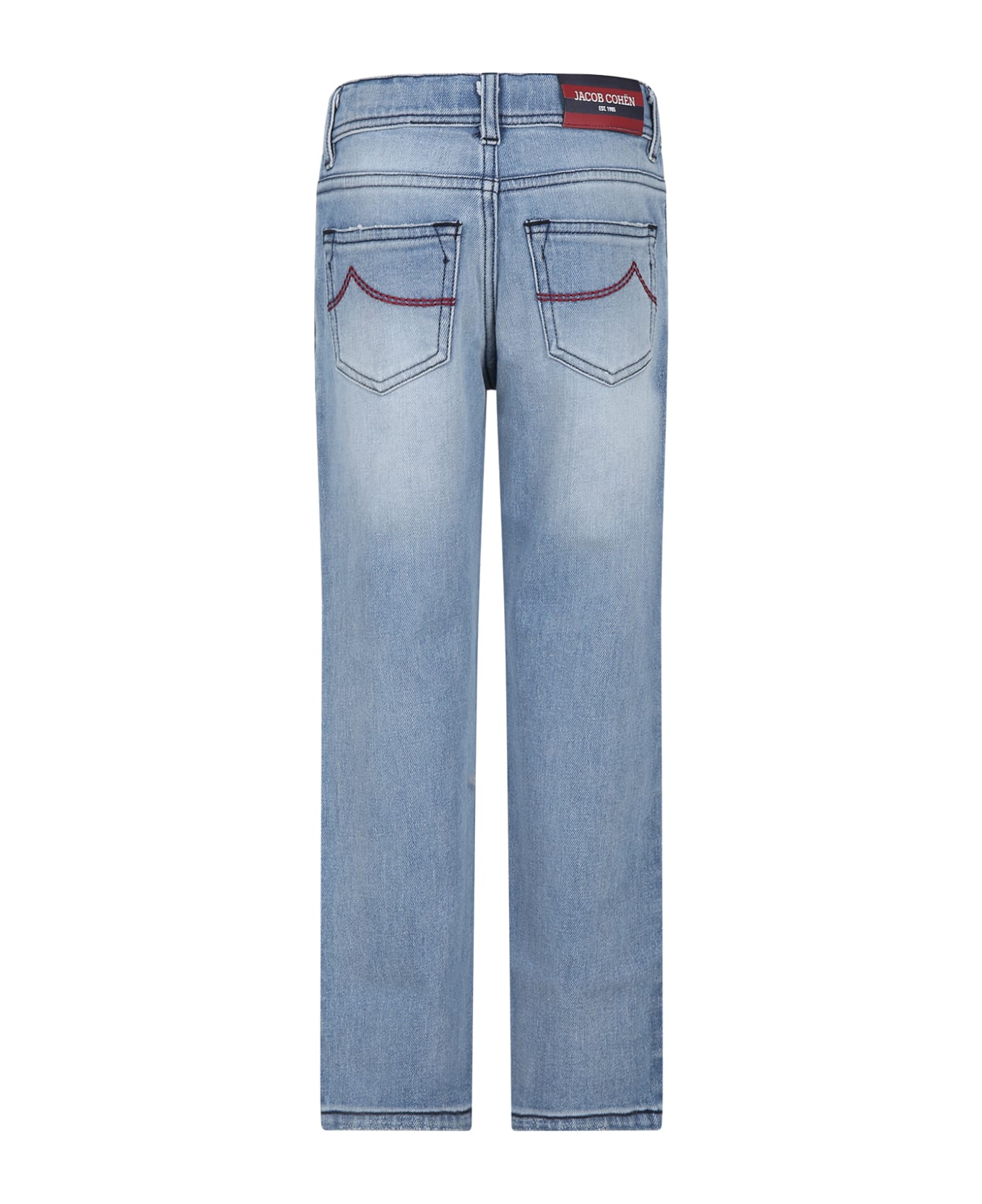 Jacob Cohen Blue Jeans For Boy With Logo - Denim