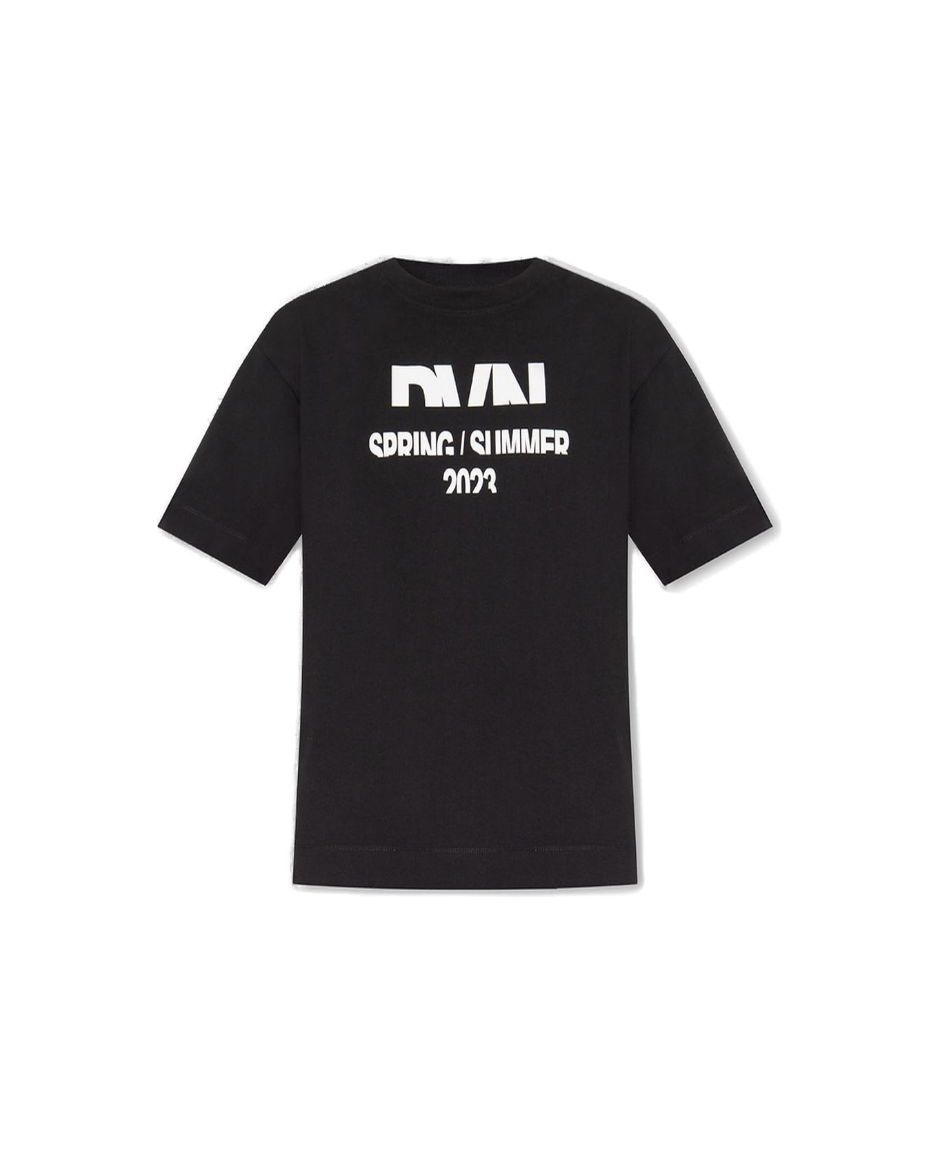 Dries Van Noten Logo Printed Crewneck T-shirt - Black