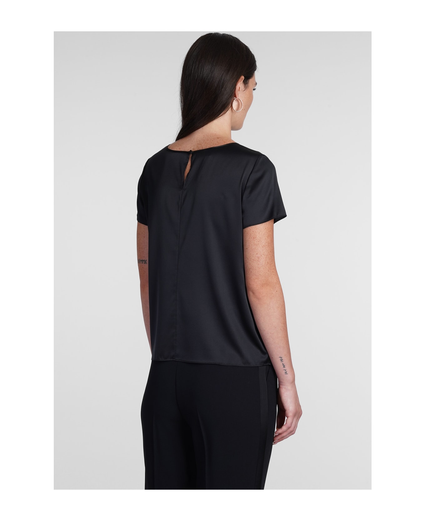 Emporio Armani Blouse In Black Silk - Black Tシャツ