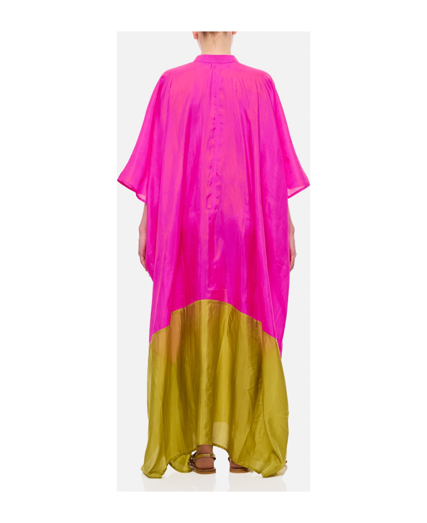 The Rose Ibiza Silk Bicolor Tunic Dress - Pink