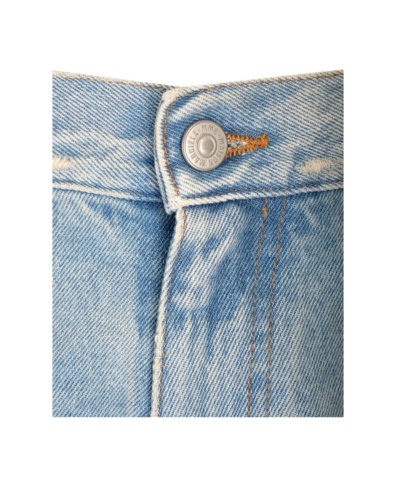 MM6 Maison Margiela 5-pocket High-waisted Trousers - Light blue