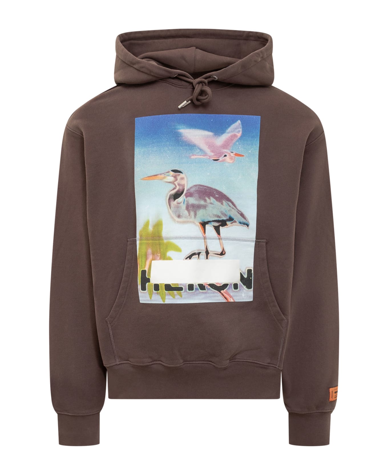 HERON PRESTON Hoodie With Print - BROWN PURPLE