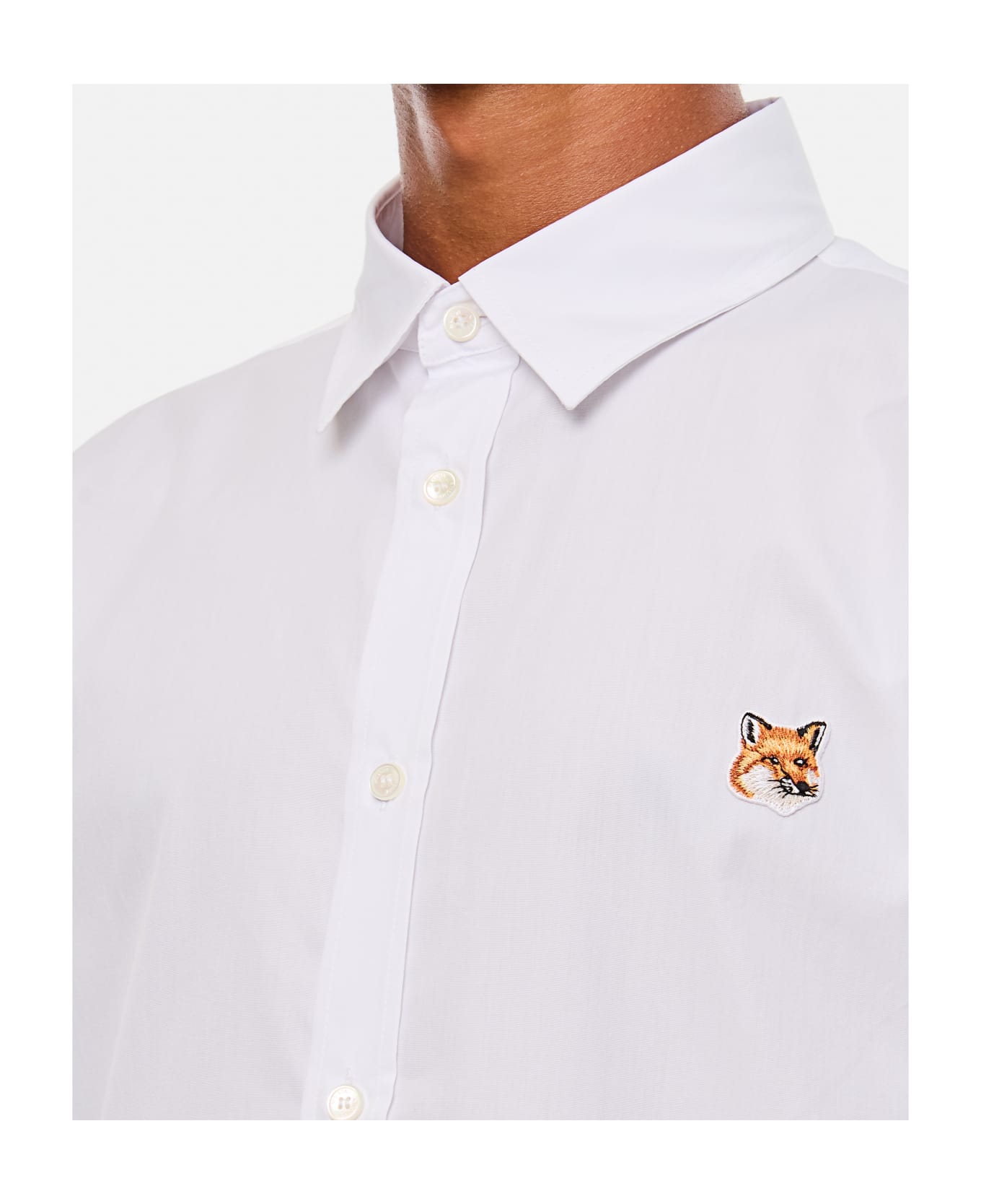 Maison Kitsuné Fox Head Classic Shirt - WHITE
