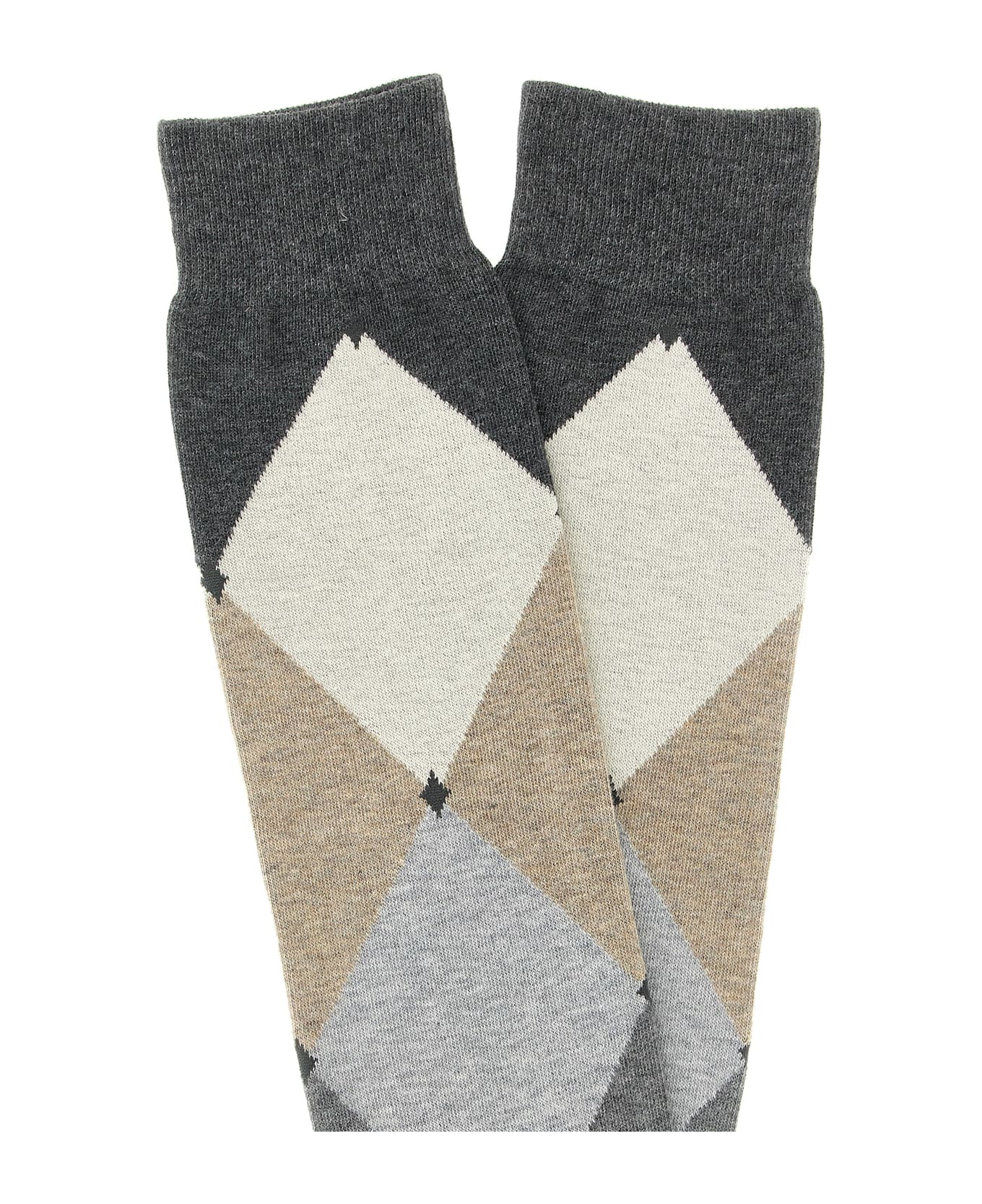 Ballantyne Diamond-shaped Socks - GREY DIAMOND