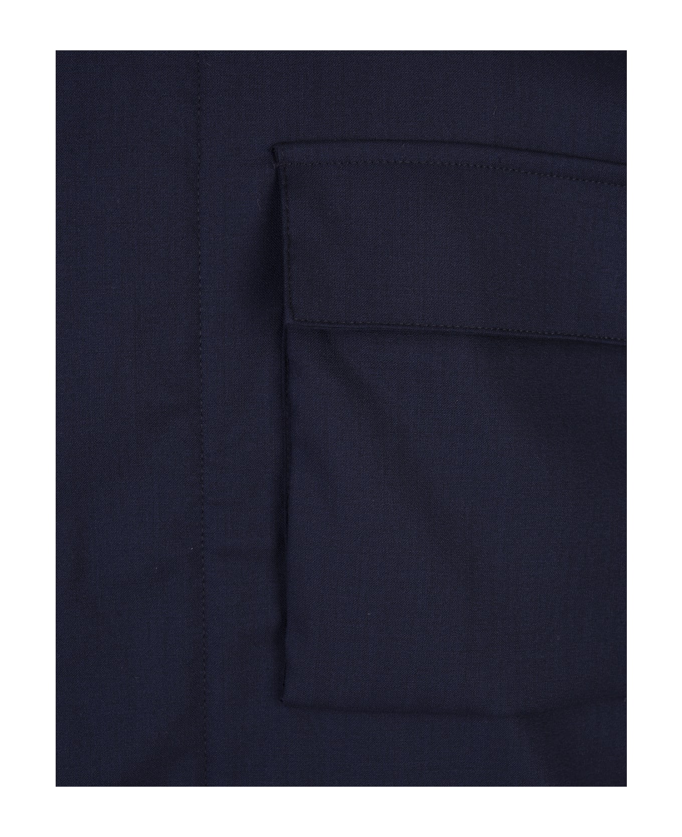 Kiton Navy Blue Virgin Wool Jacket - Blue レインコート