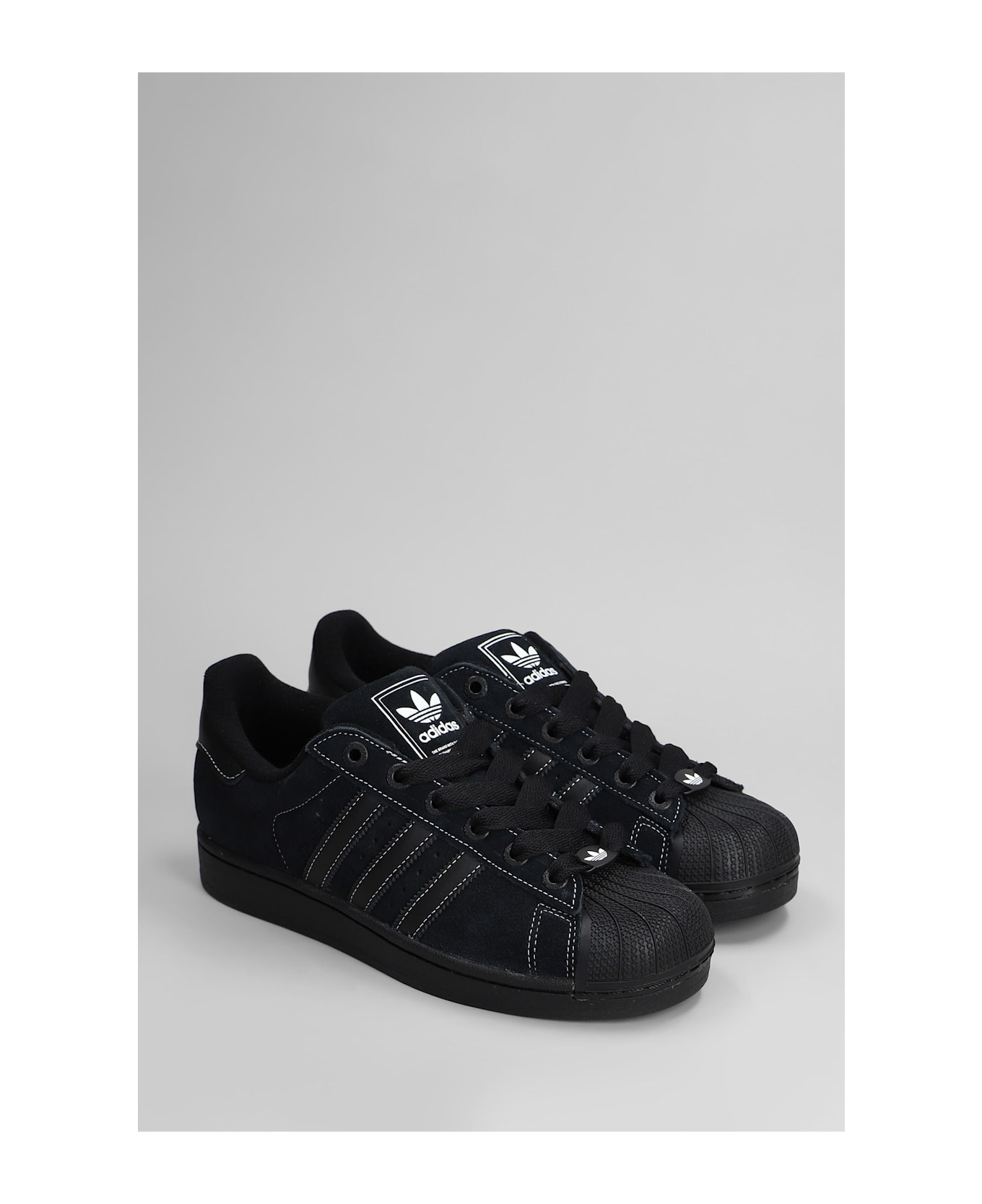 Adidas Superstar Ii Sneakers In Black Suede - black