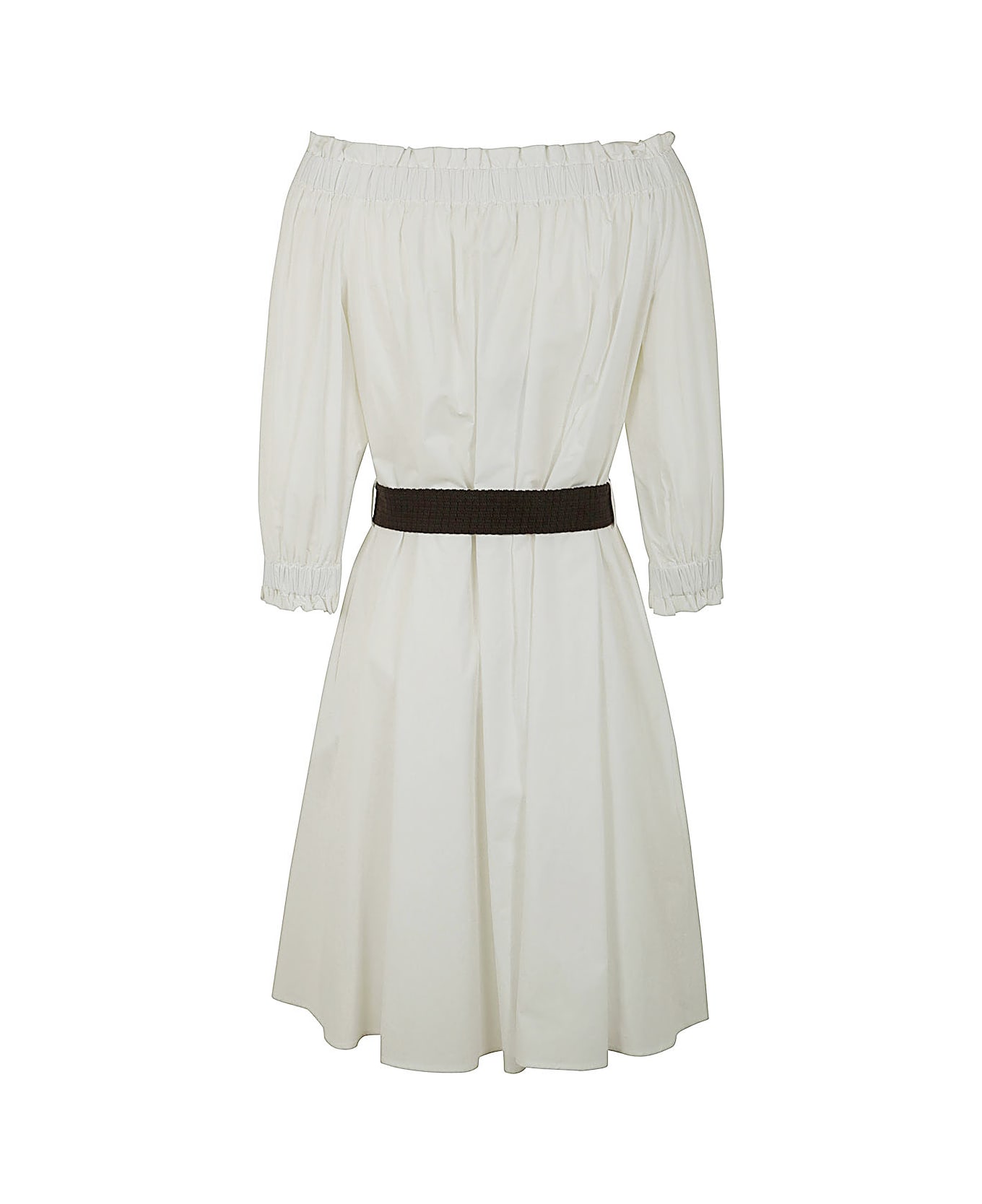 Parosh Off The Shoulder Mini Dress - White ワンピース＆ドレス