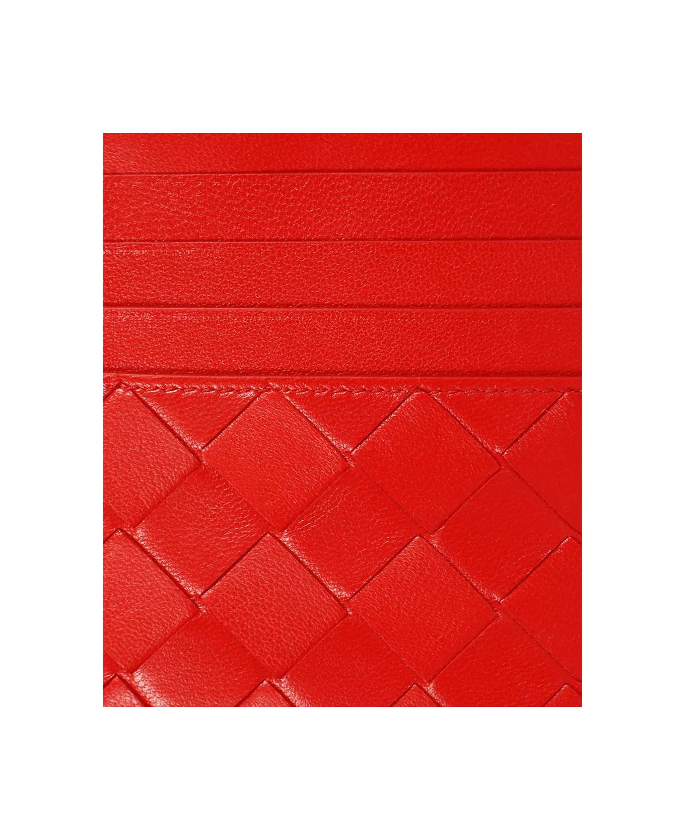 Bottega Veneta Leather Card Holder - red