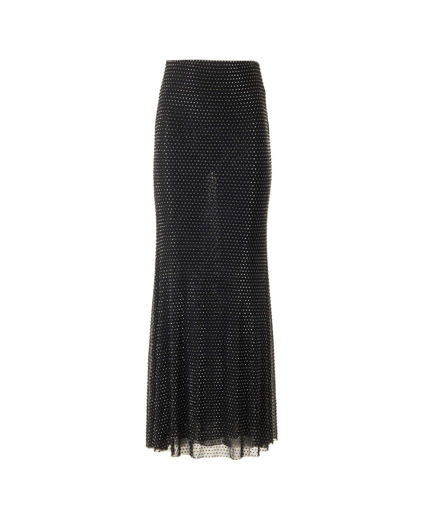 self-portrait Embellished Maxi Skirt - Black