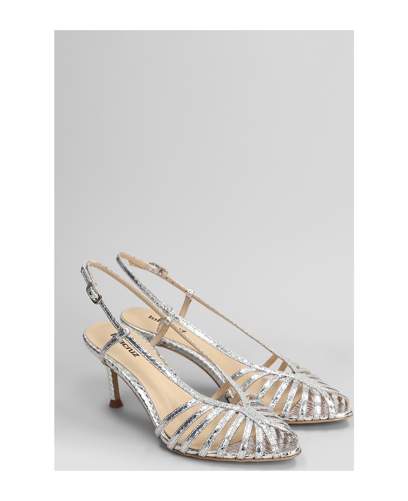 Lola Cruz Diana 65 Sandals In Silver Leather - silver