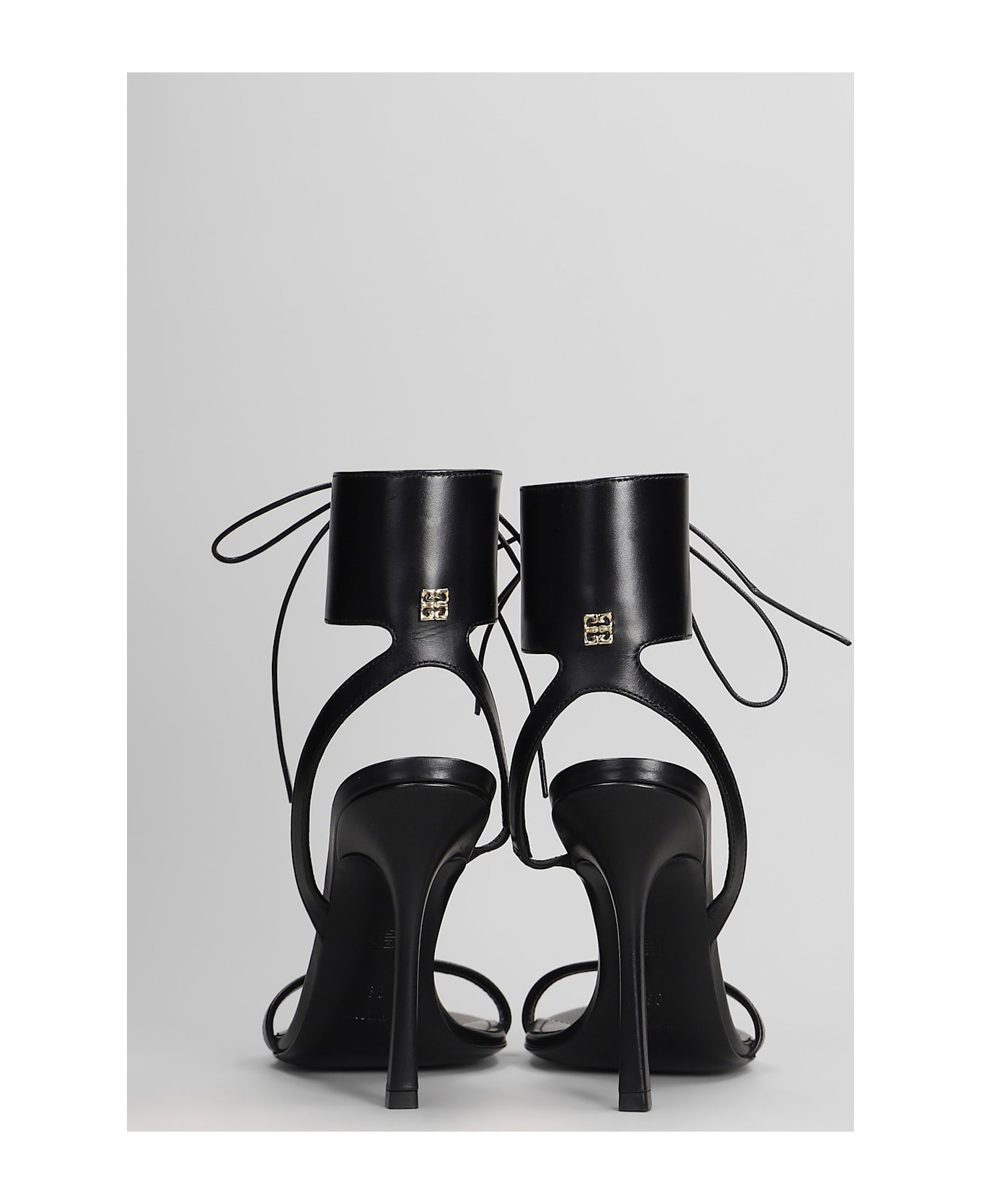 Givenchy 4g Liquid Lace Up Sandals In Black Leather - black