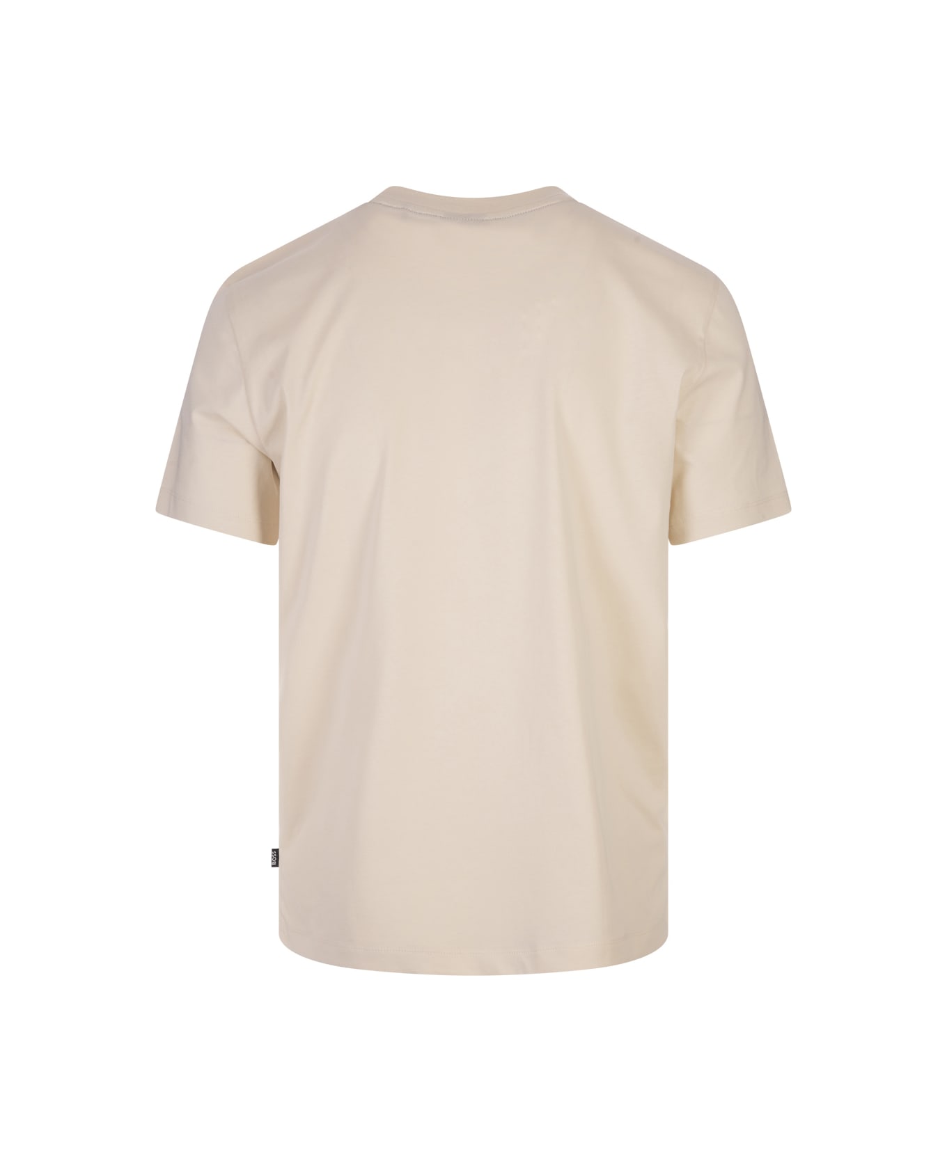 Hugo Boss Beige T-shirt With Rubber Printed Logo - Brown