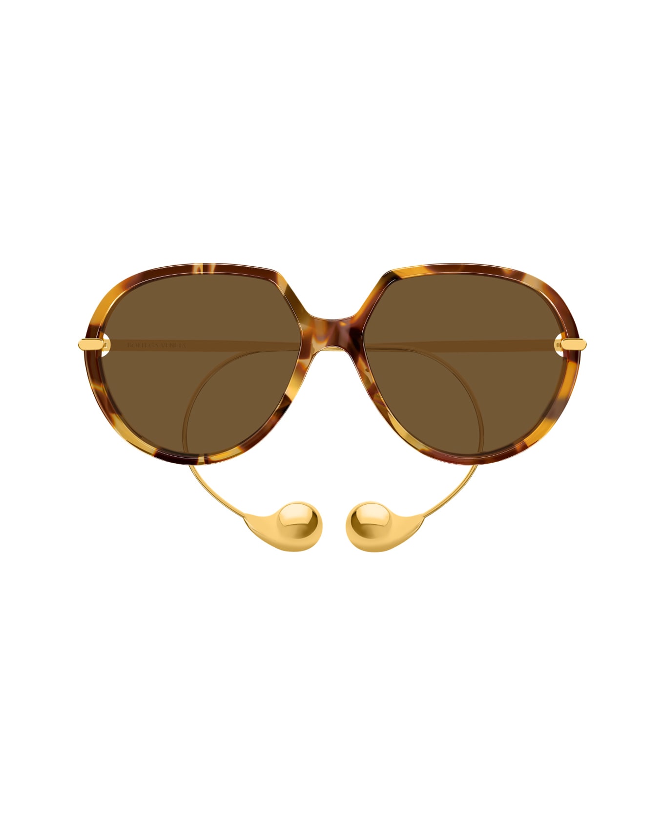 Bottega Veneta Eyewear Bottega Veneta Bv1436s Linea Unapologetic 002 Havana Gold Brown Sunglasses - Havana