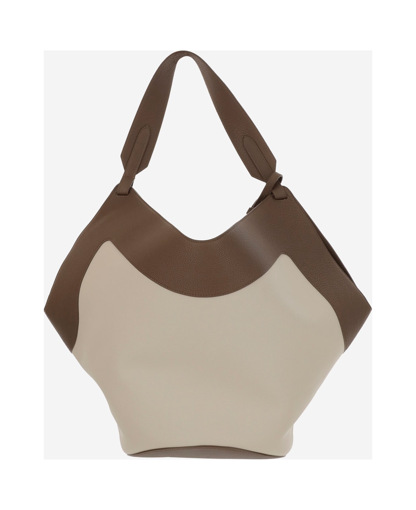 Khaite Medium Lotus Tote - CREAM / DARK OLIVE