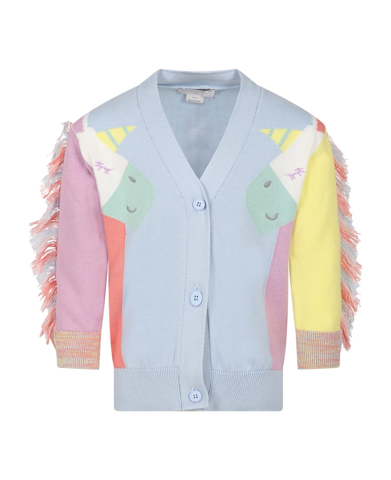 Stella McCartney Kids Multicolor Cardigan For Girl With Unicorns - Multicolor ニットウェア＆スウェットシャツ