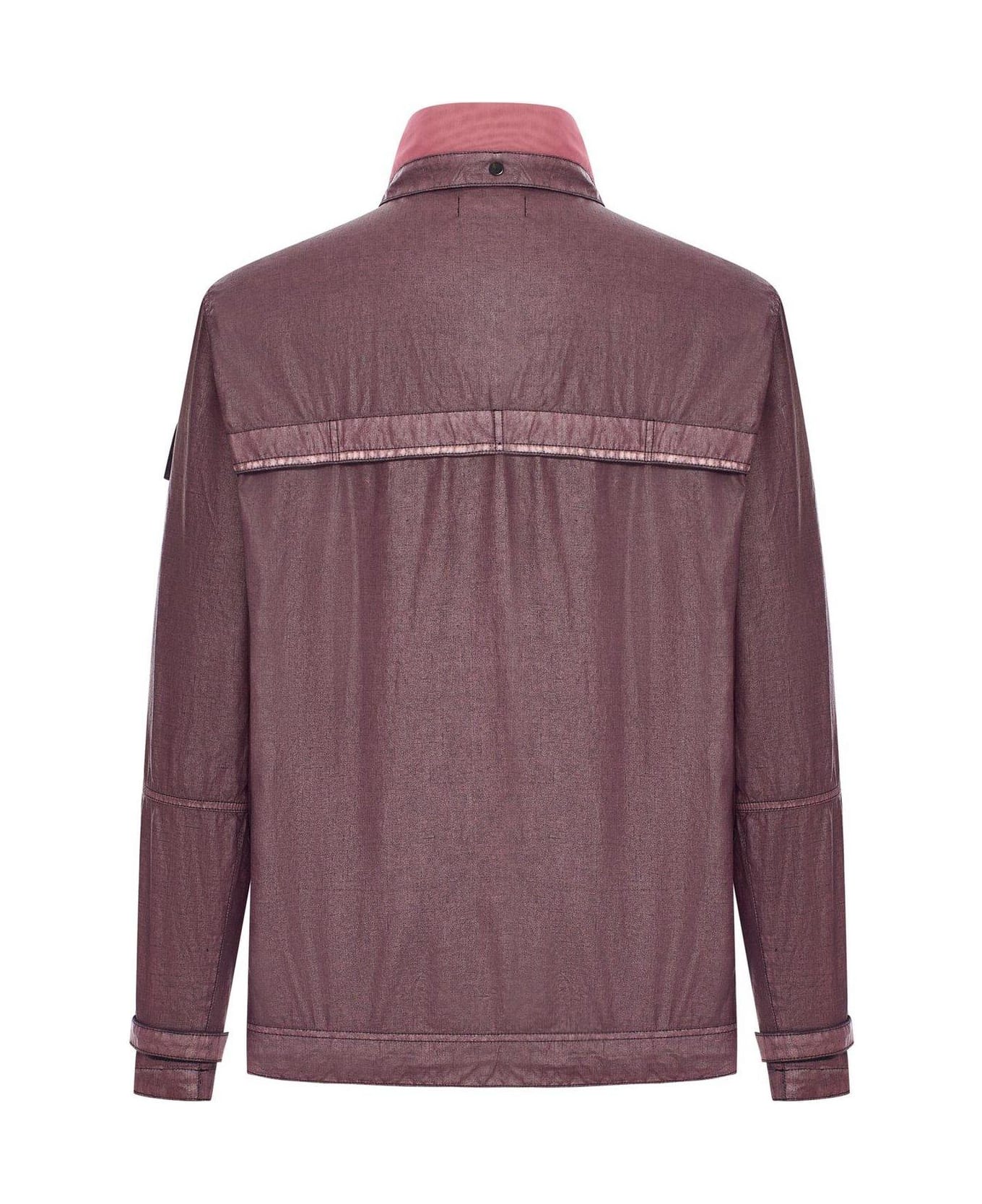Stone Island Logo-patch Zipped Jacket - BORDEAUX