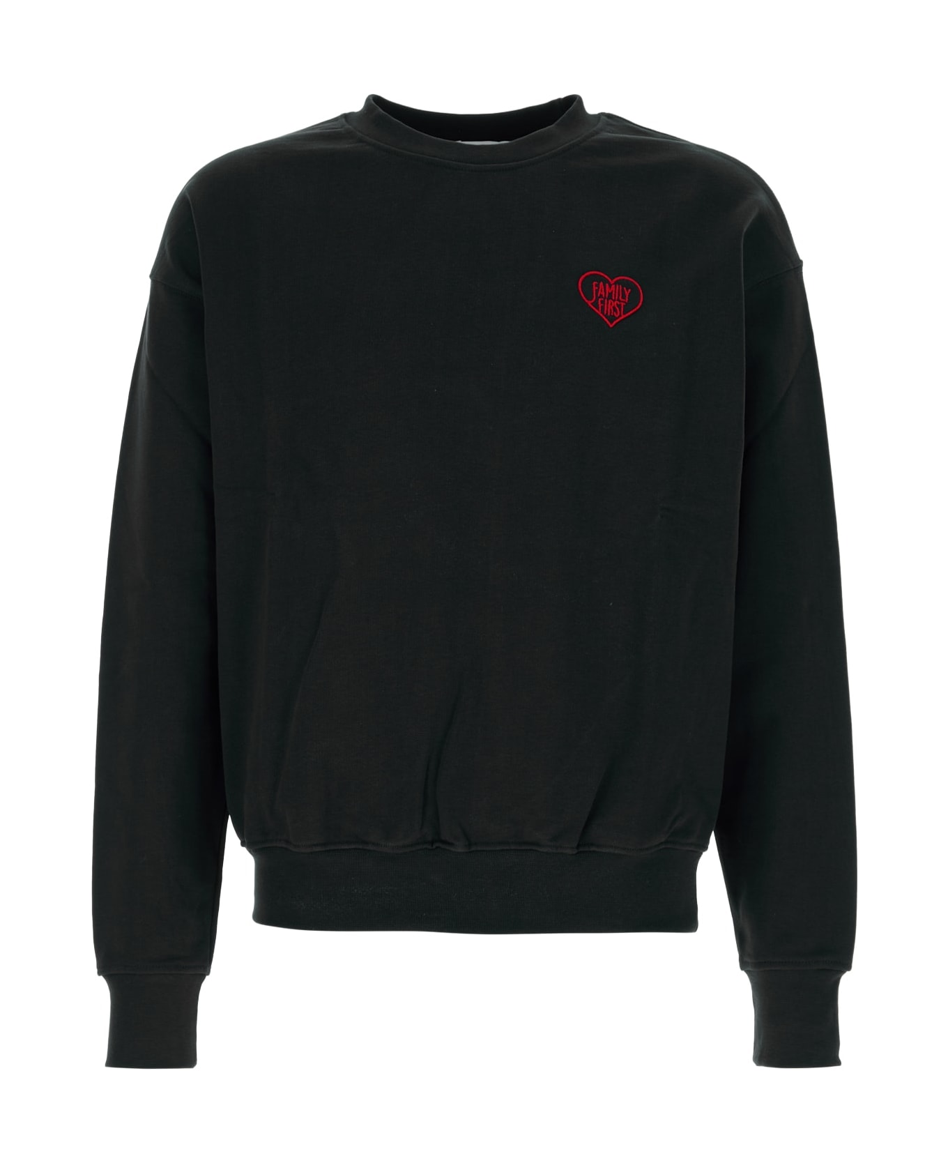 Family First Milano Sweatshirt Crewneck Heart - BLACK