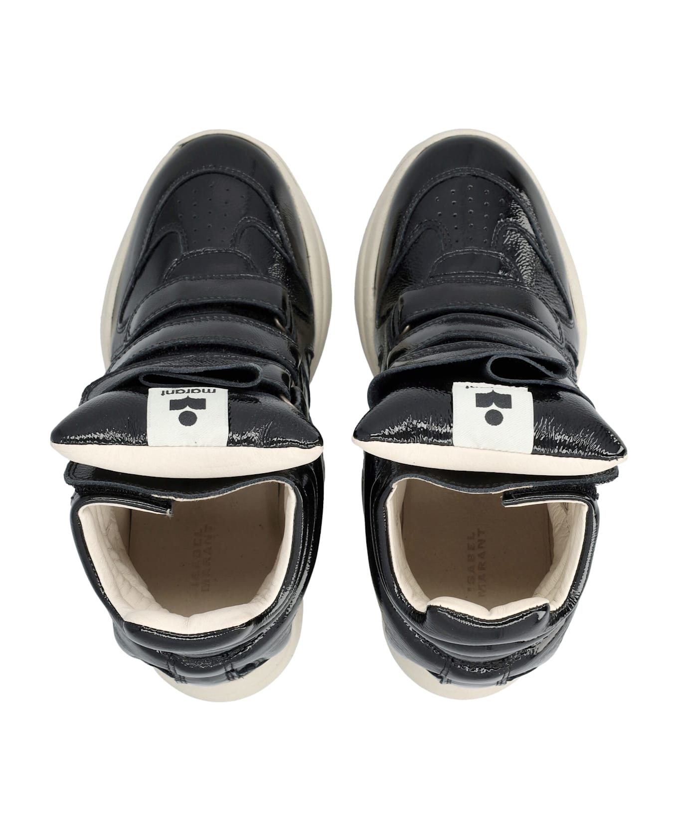Isabel Marant Balskee Black Patent Wedge Sneakers - BLACK スニーカー
