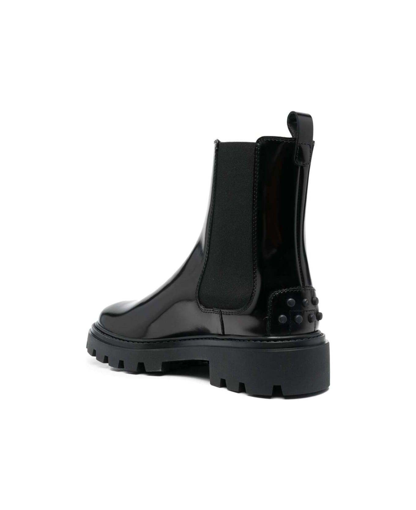 Tod's Black 'beatles' Bootie With Stretch Inserts And Rubber Detail In Leather Woman - Nero