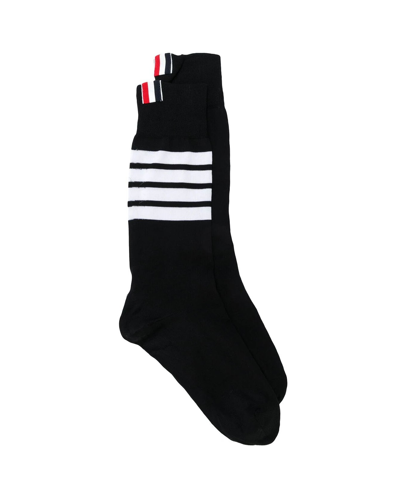 Thom Browne Mid Calf Socks With 4 Bar - Navy
