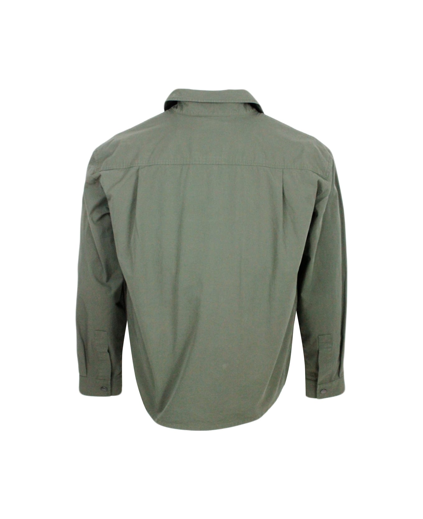 Add Recycled Nylon Shirt Jacket With Detachable Internal Padded Vest. - Military