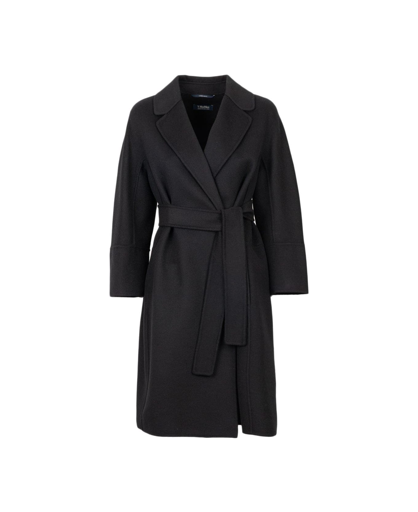 
S Max Mara Tied-waist Coat - BLACK