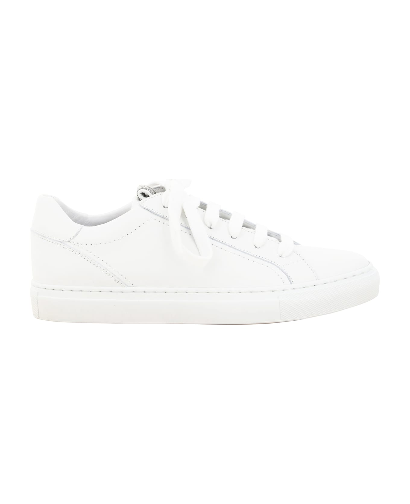 Brunello Cucinelli Leather Sneakers - WHITE