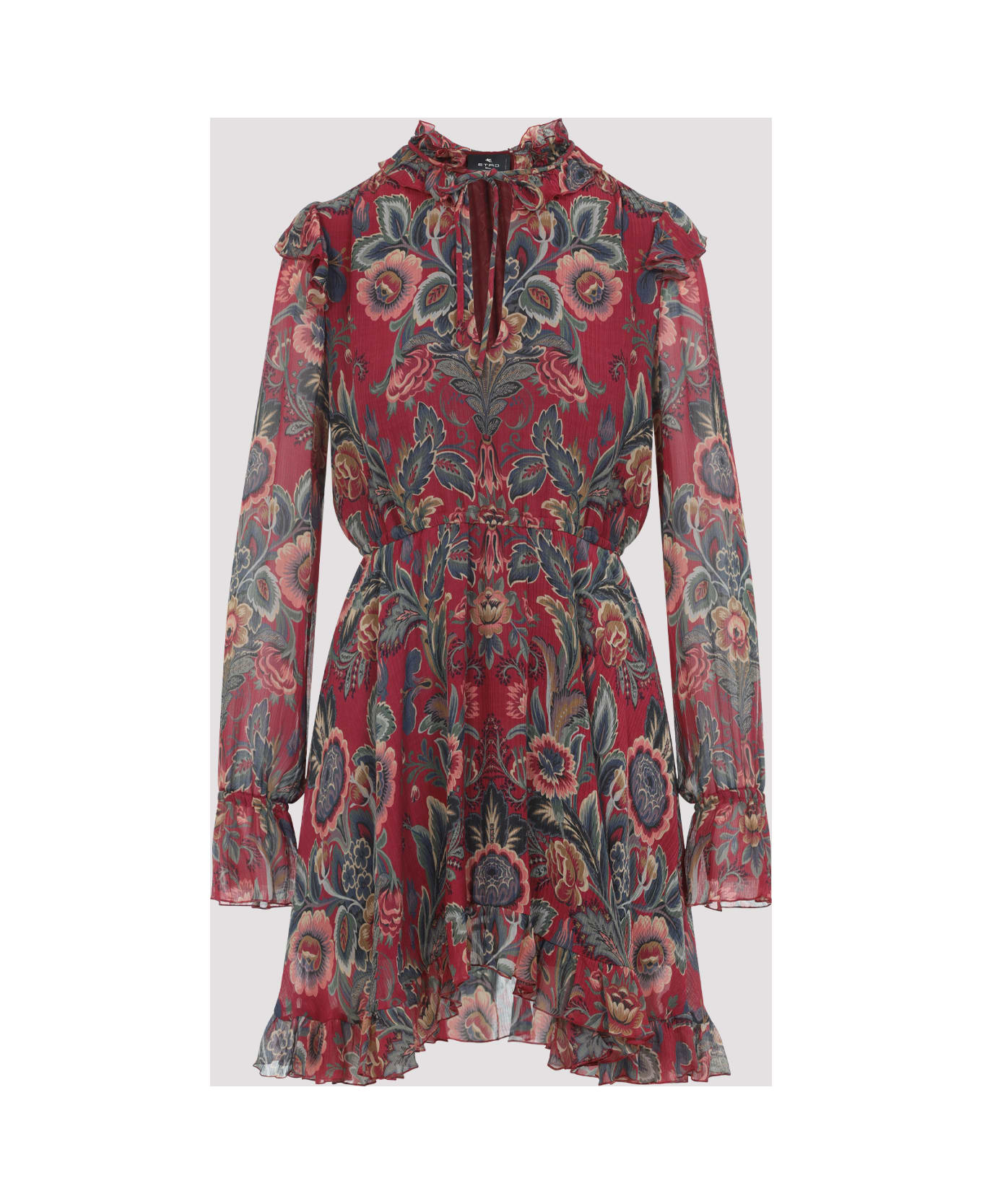 Etro Mini Dress - Stampa F.do Bordeaux