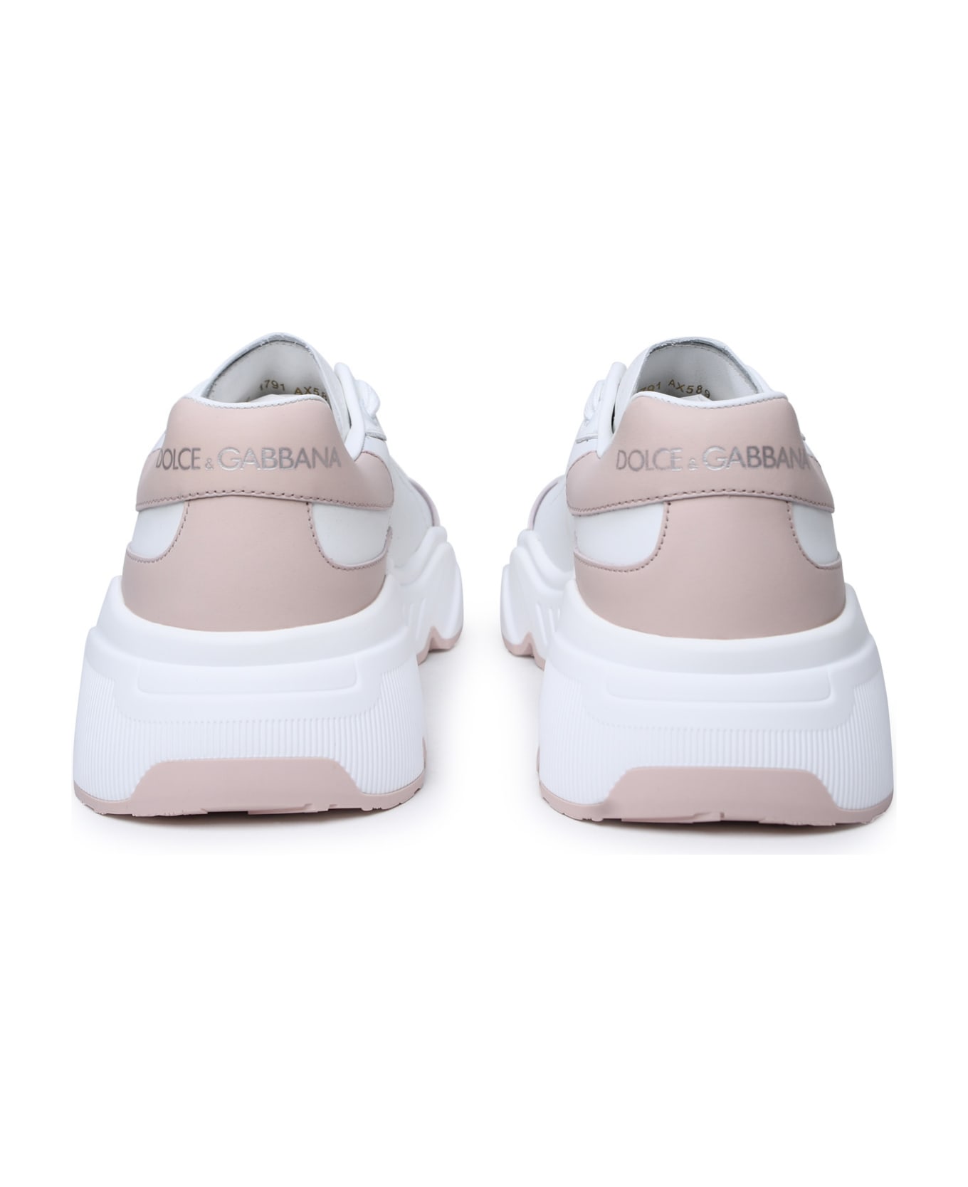 Dolce & Gabbana 'daymaster' White Leather Sneakers - Pink