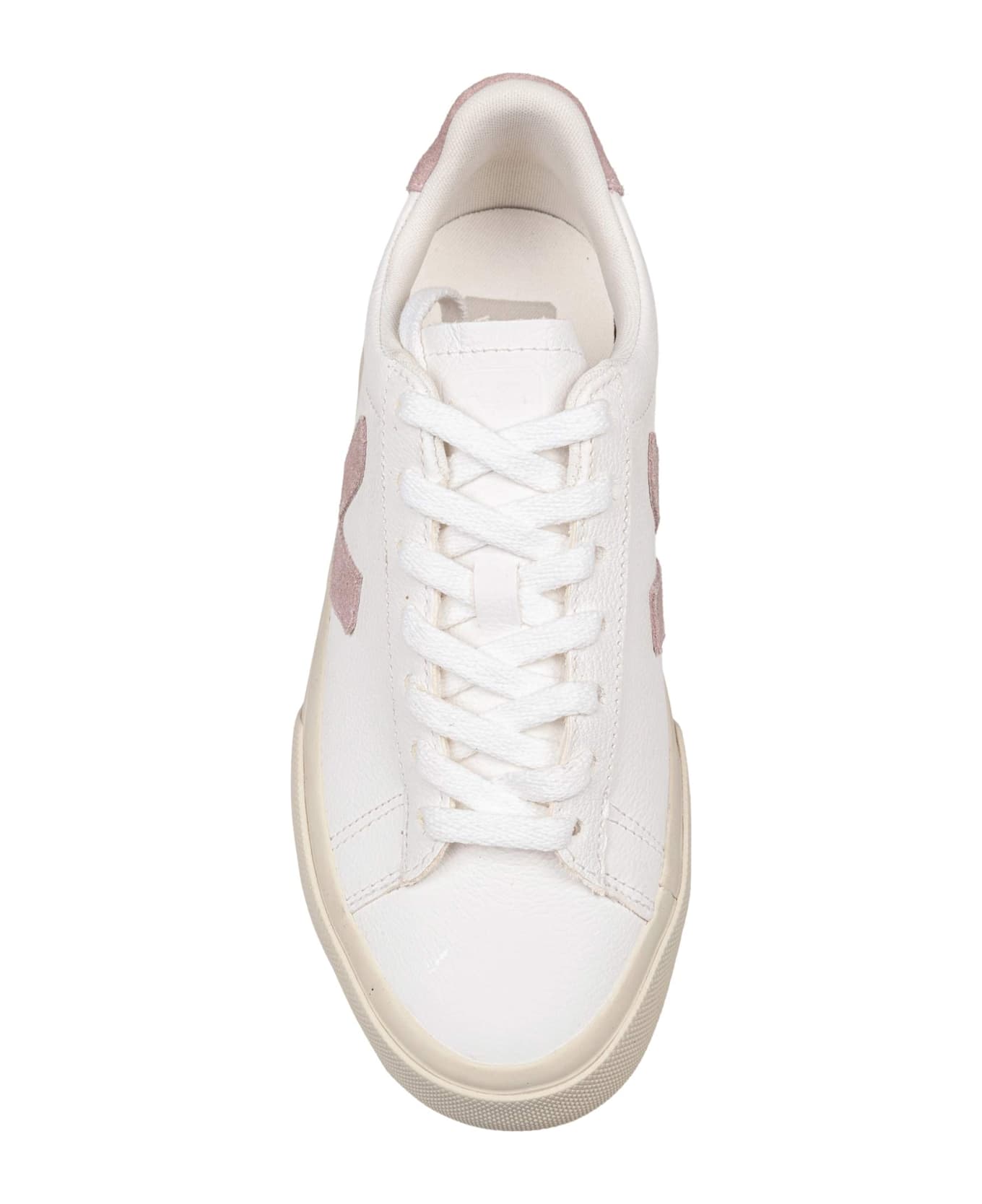 Veja Sneakers Campo In Chrome/free Leather Color White/pink - White