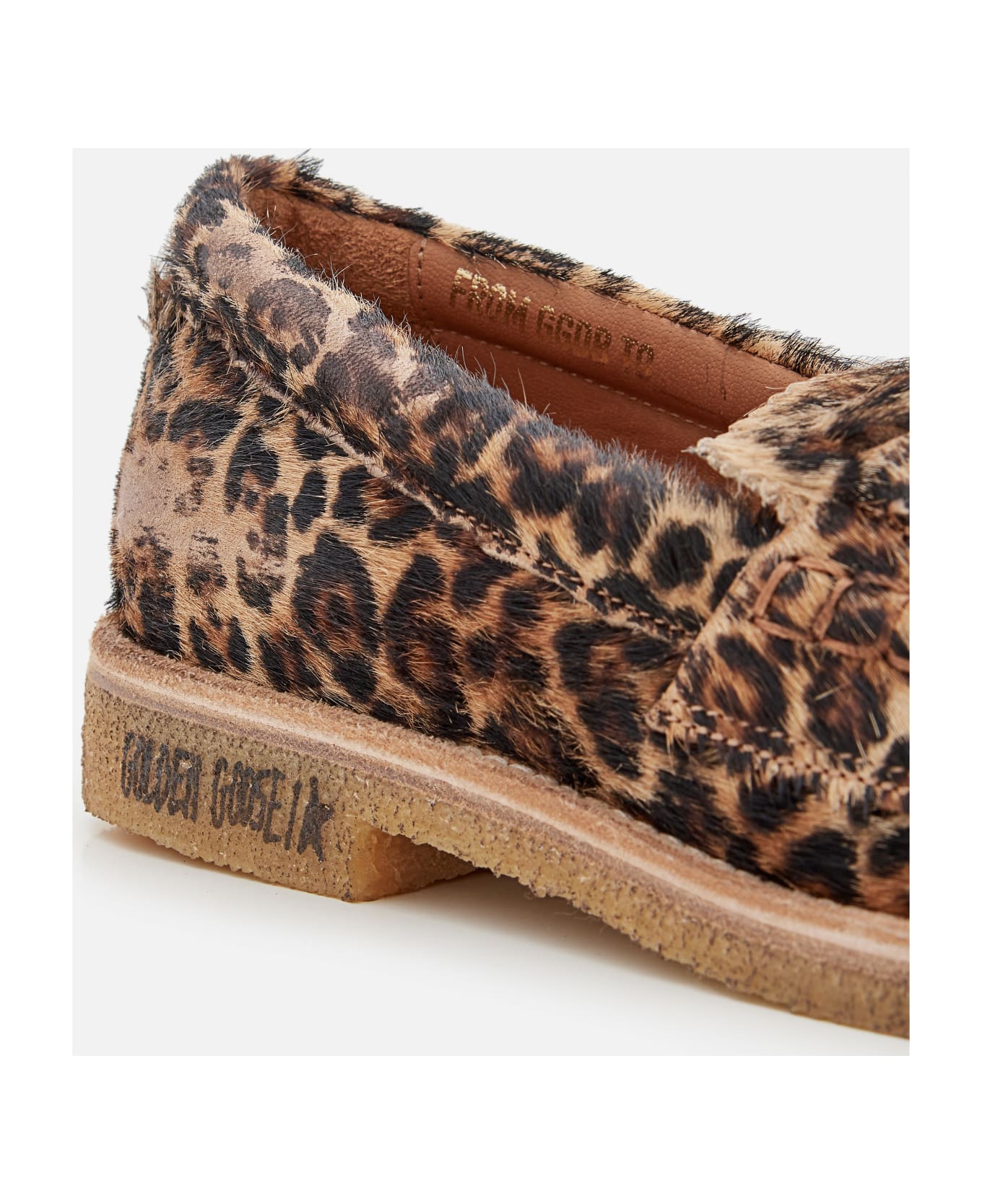 Golden Goose Jerry Leopard Print Horsy Leather Loafers - Brown